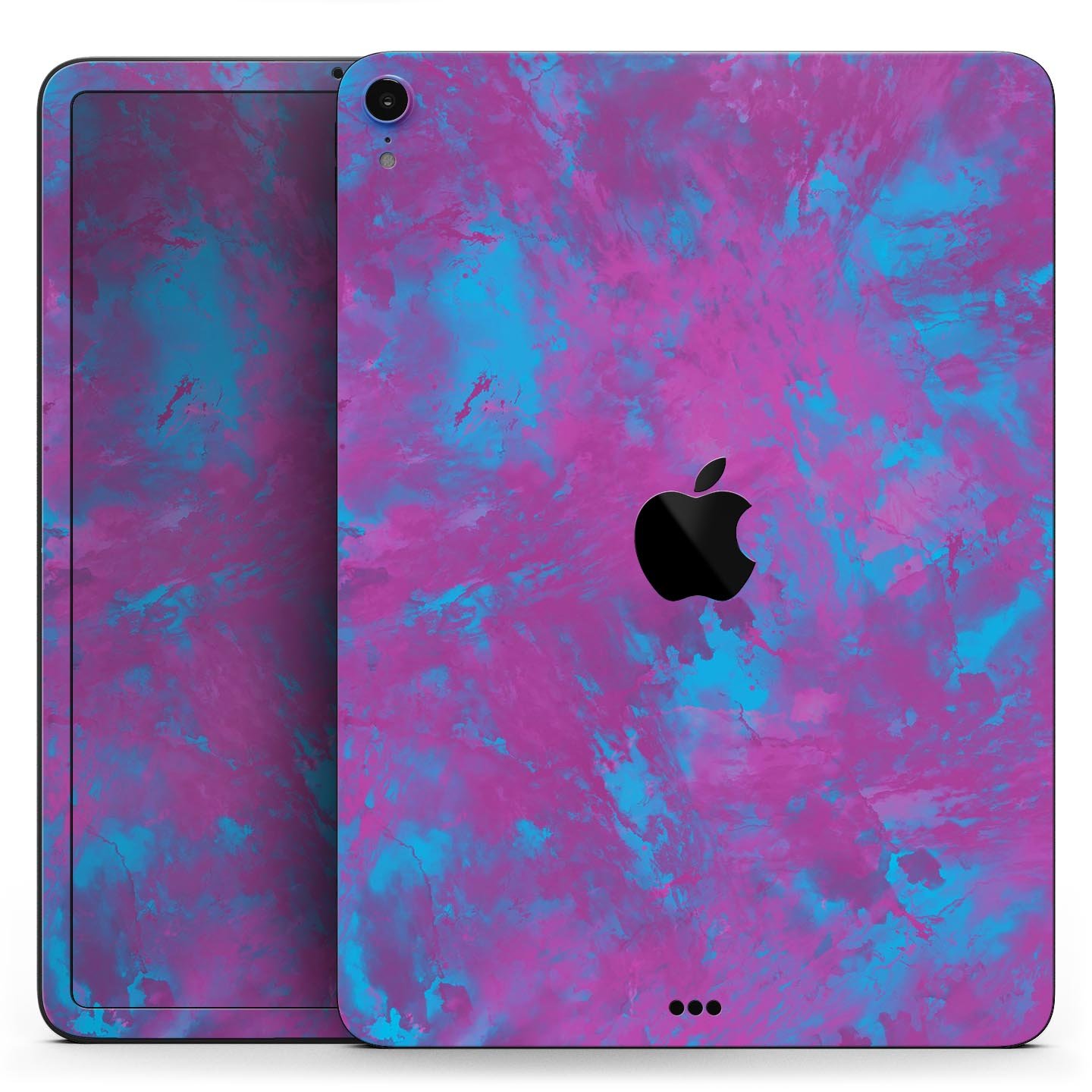 Purple and Blue Paintburst skin decal for Apple iPad, showcasing vibrant colors and sleek design.