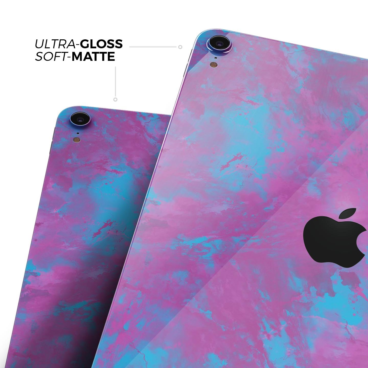 Purple and Blue Paintburst skin decal for Apple iPad, showcasing vibrant colors and sleek design.