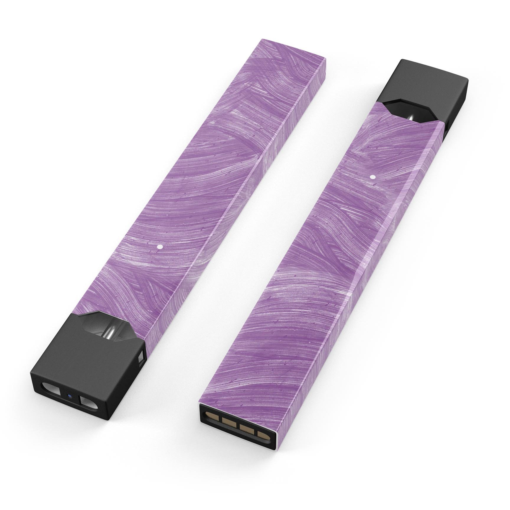 Purple Brush Strokes skin-wrap sticker designed for JUUL vaping device, showcasing vibrant colors and a sleek finish.