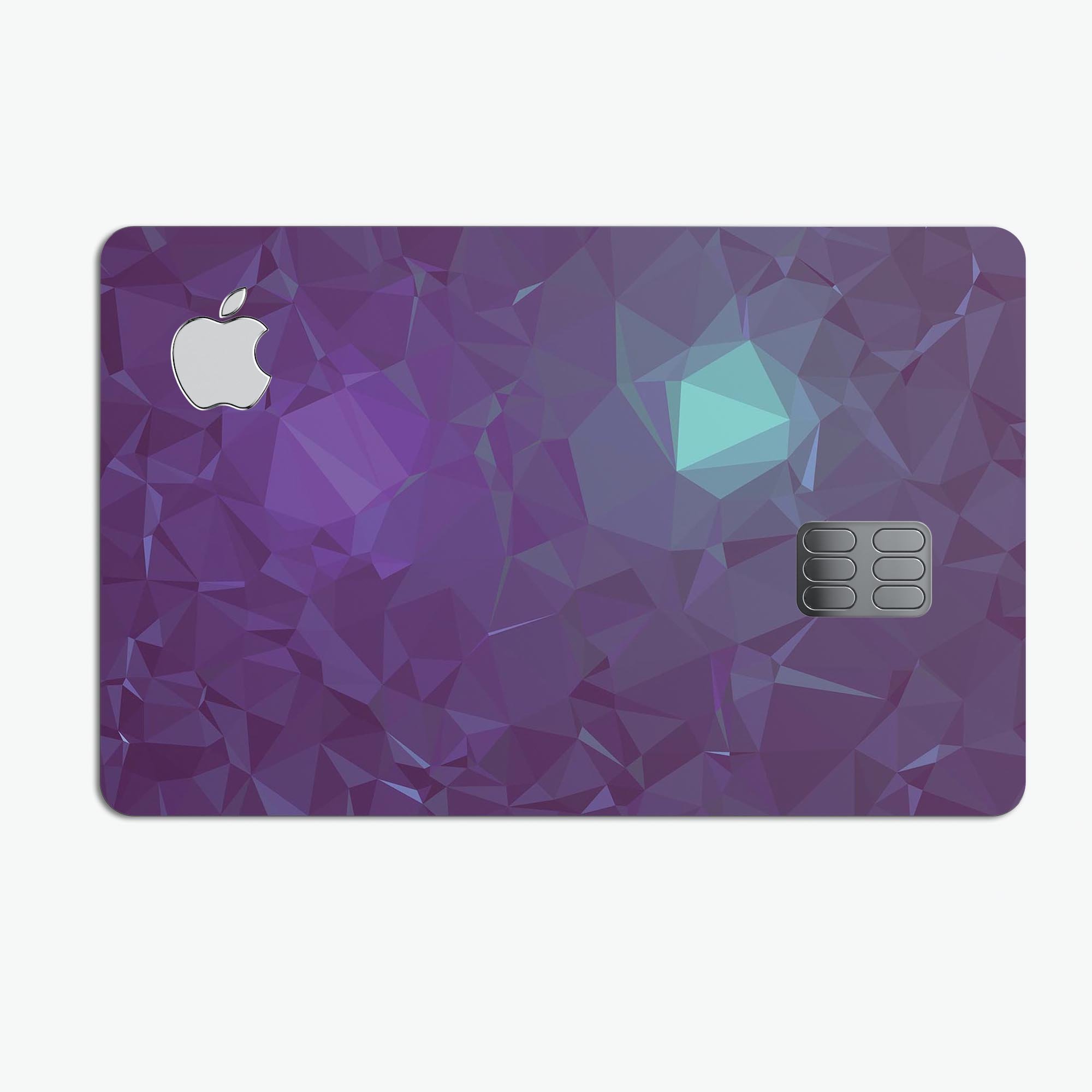Purple Geometric V11 decal skin for Apple Card, showcasing a vibrant geometric design with a premium finish.