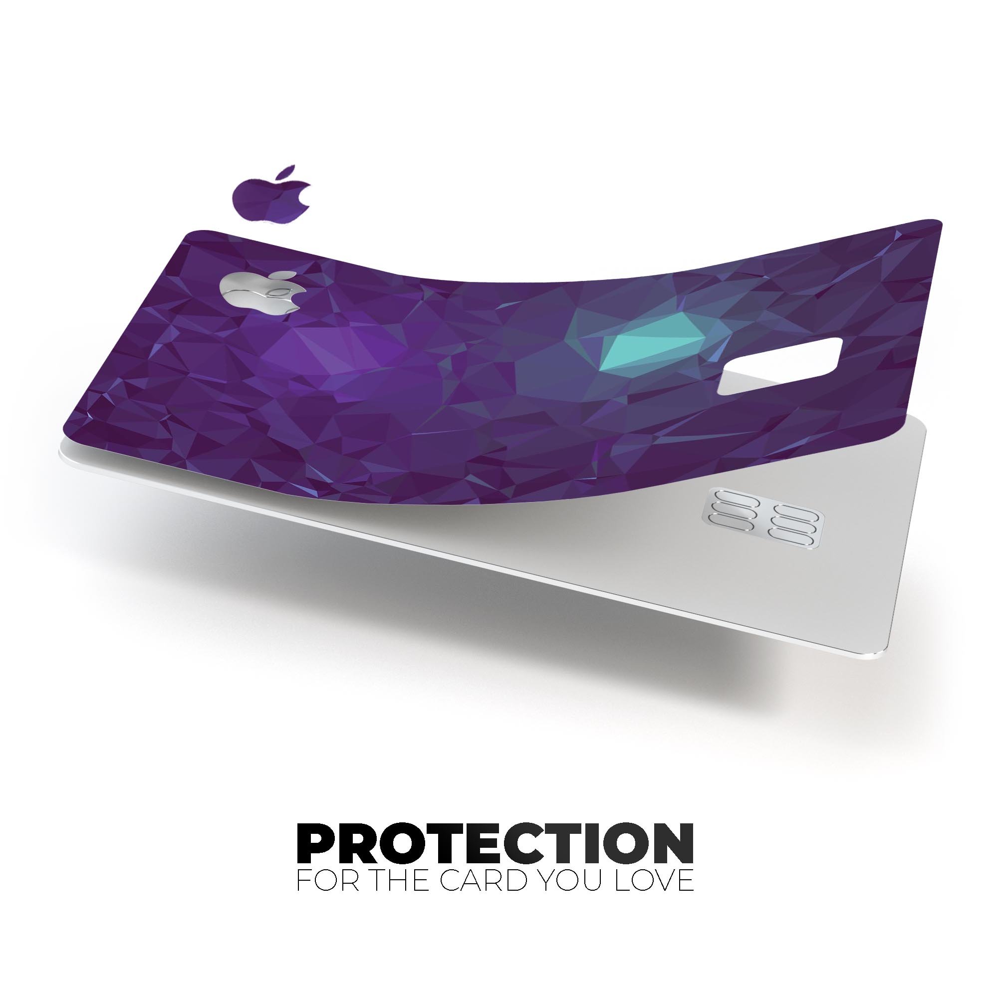 Purple Geometric V11 decal skin for Apple Card, showcasing a vibrant geometric design with a premium finish.