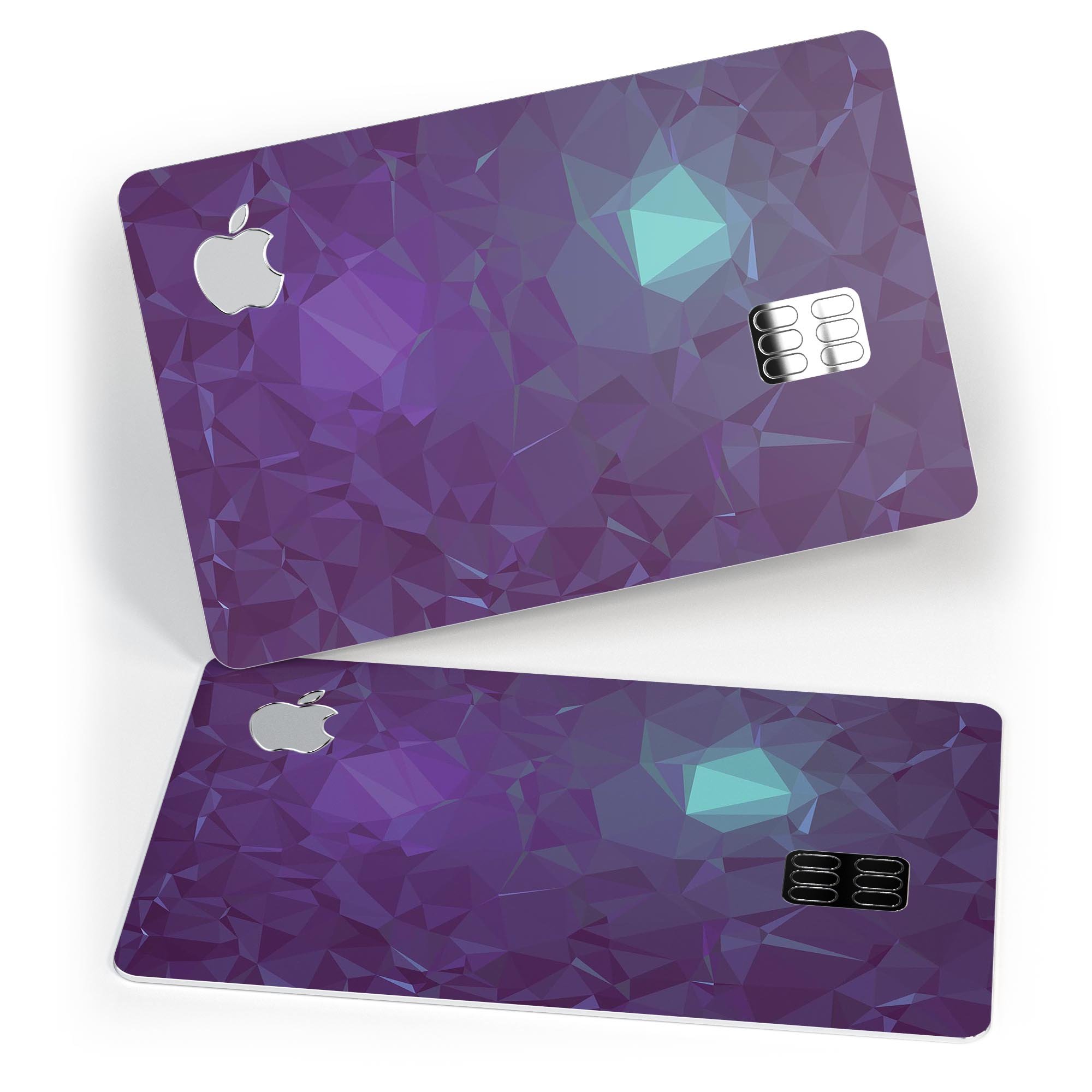Purple Geometric V11 decal skin for Apple Card, showcasing a vibrant geometric design with a premium finish.