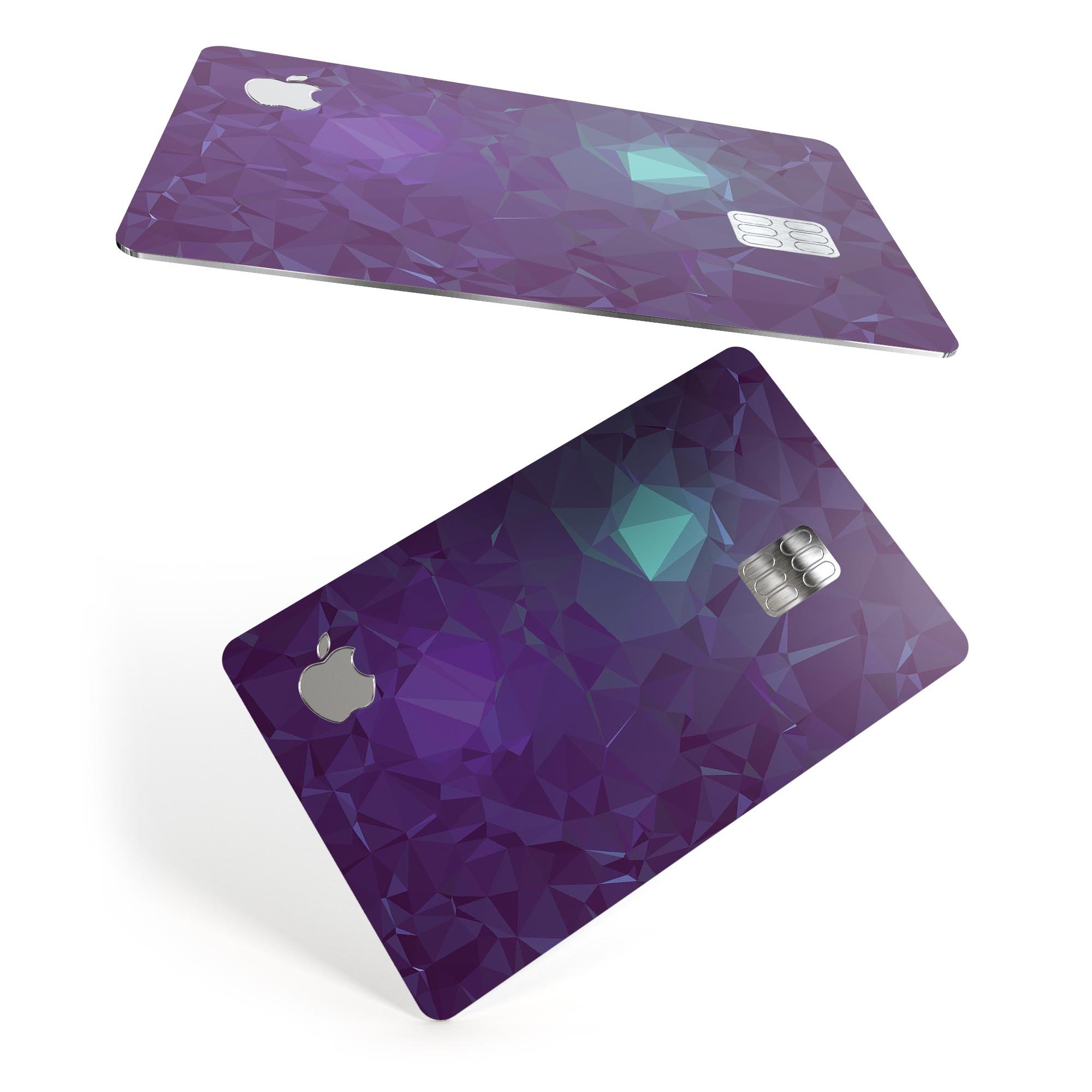 Purple Geometric V11 decal skin for Apple Card, showcasing a vibrant geometric design with a premium finish.