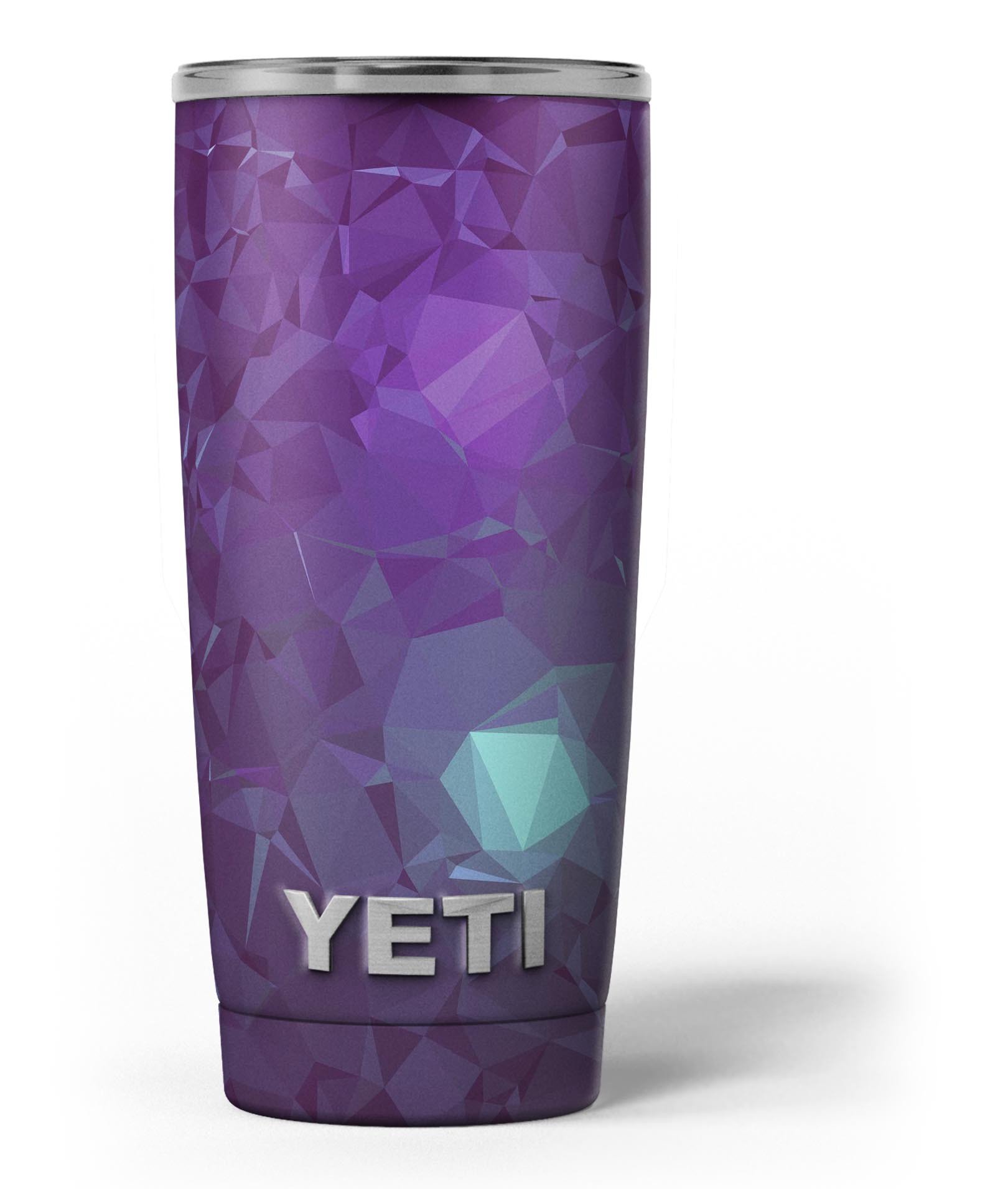 Purple Geometric V11 skin decal vinyl wrap kit for Yeti Coolers, showcasing a stylish geometric design.