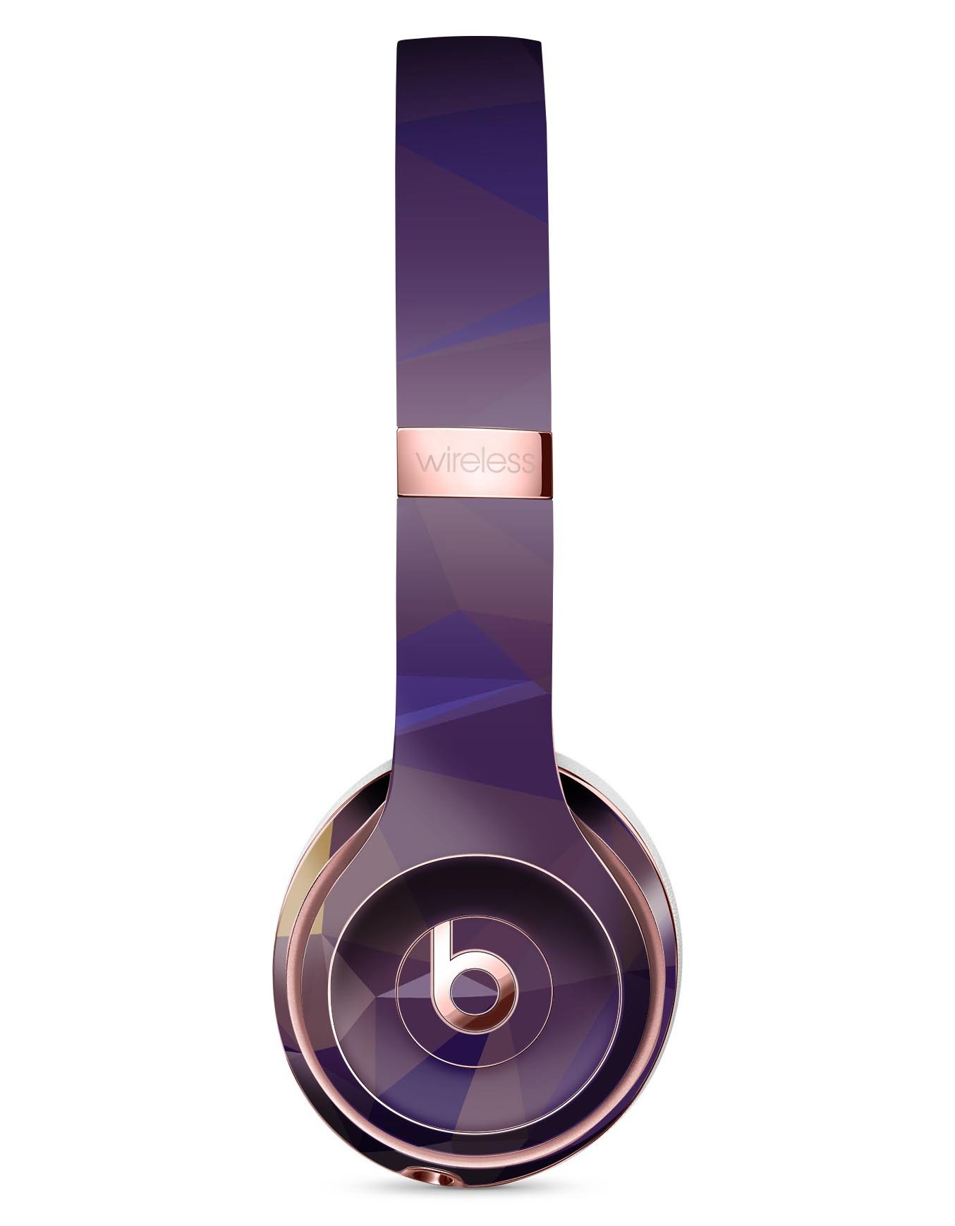 Purple Geometric V12 Full-Body Skin Kit for Beats by Dre Solo 3, showcasing a vibrant geometric pattern designed for style and protection.