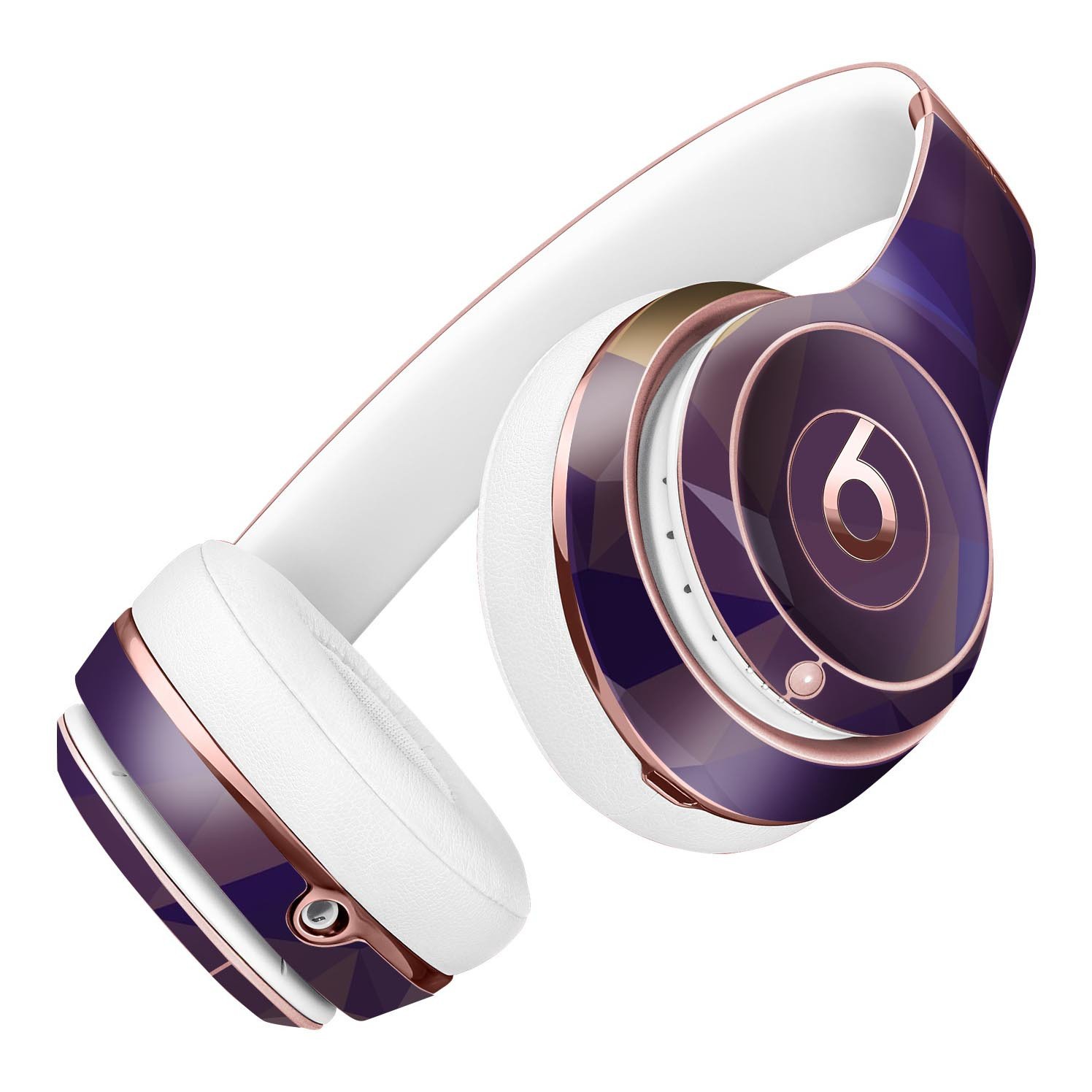 Purple Geometric V12 Full-Body Skin Kit for Beats by Dre Solo 3, showcasing a vibrant geometric pattern designed for style and protection.