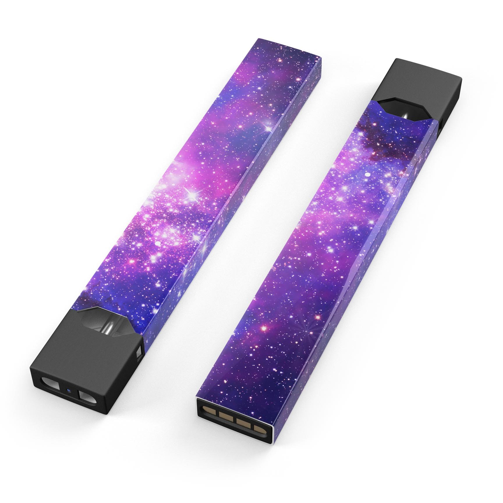 Purple and pink space-themed skin wrap sticker for JUUL vaping device, showcasing vibrant colors and a sleek design.