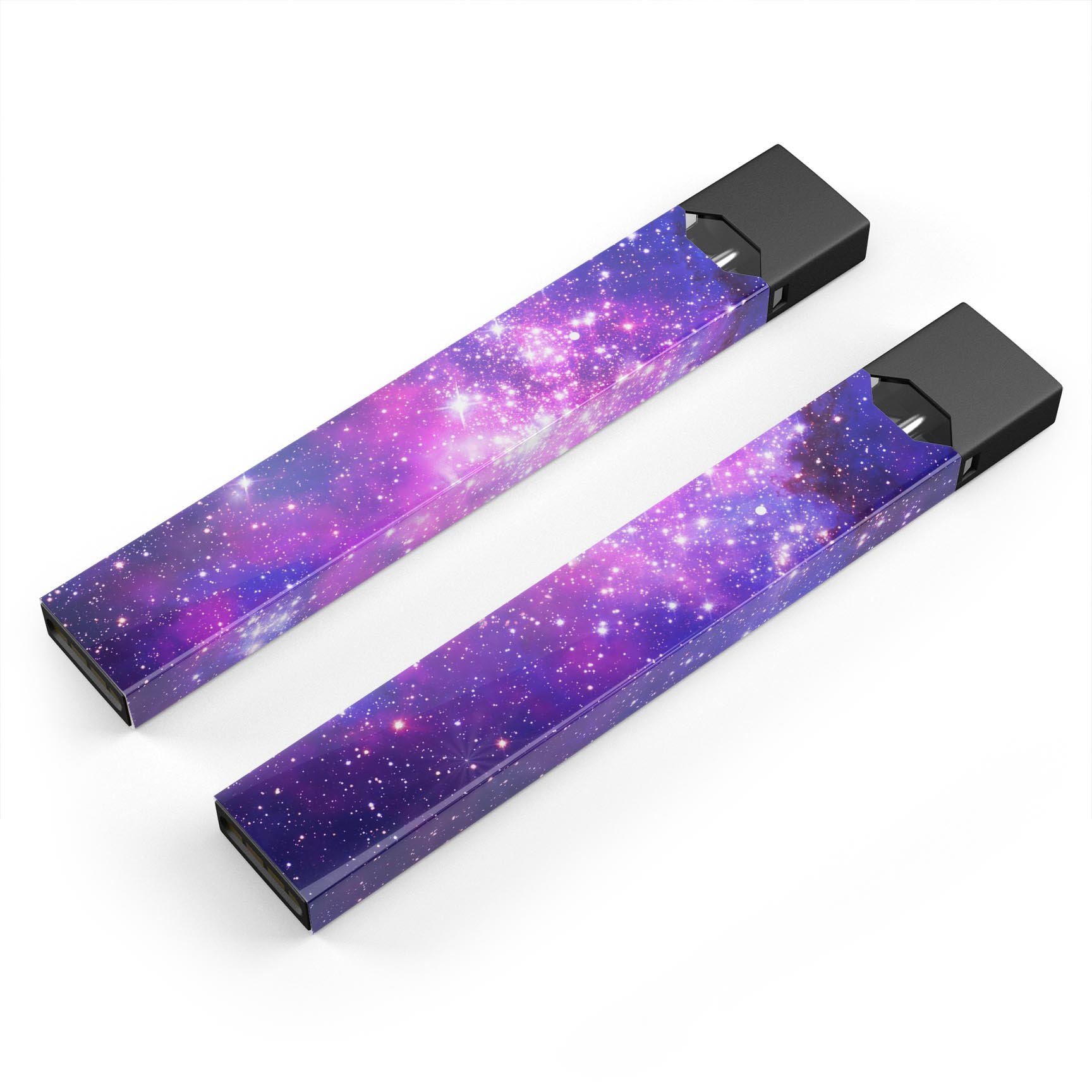Purple and pink space-themed skin wrap sticker for JUUL vaping device, showcasing vibrant colors and a sleek design.