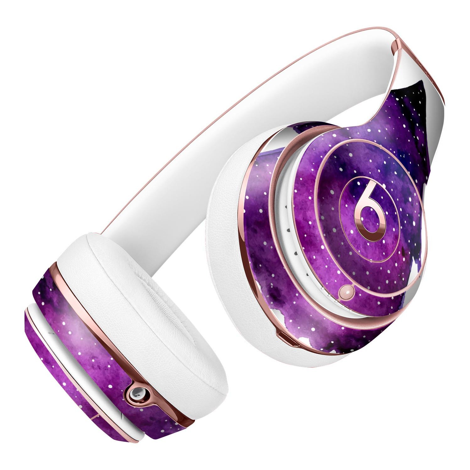 Purple Watercolor Evergreen Tree Skin Kit for Beats by Dre Solo 3 Wireless Headphones, showcasing vibrant colors and intricate design.