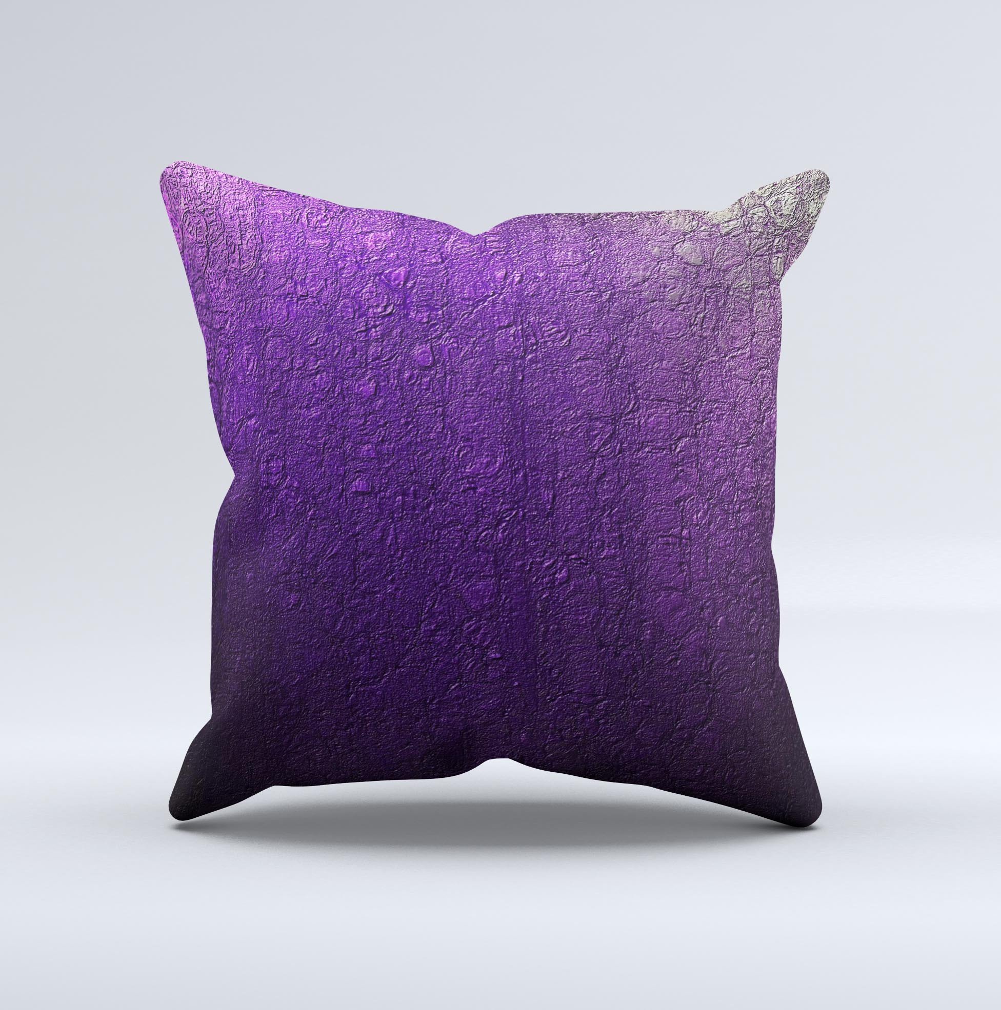 Purpled decorative throw pillow with a crackled pattern, showcasing vibrant colors and a unique handmade design.