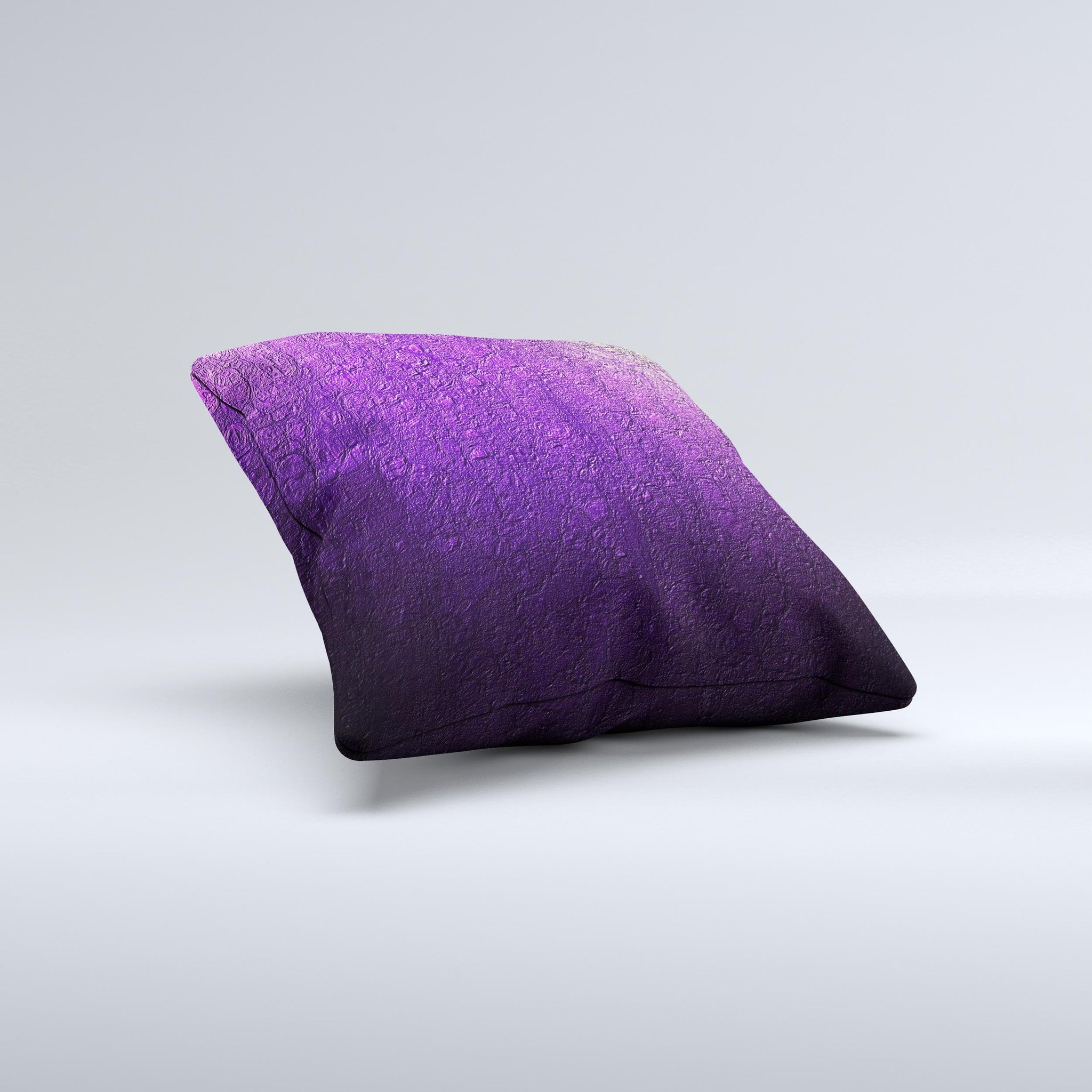 Purpled decorative throw pillow with a crackled pattern, showcasing vibrant colors and a unique handmade design.