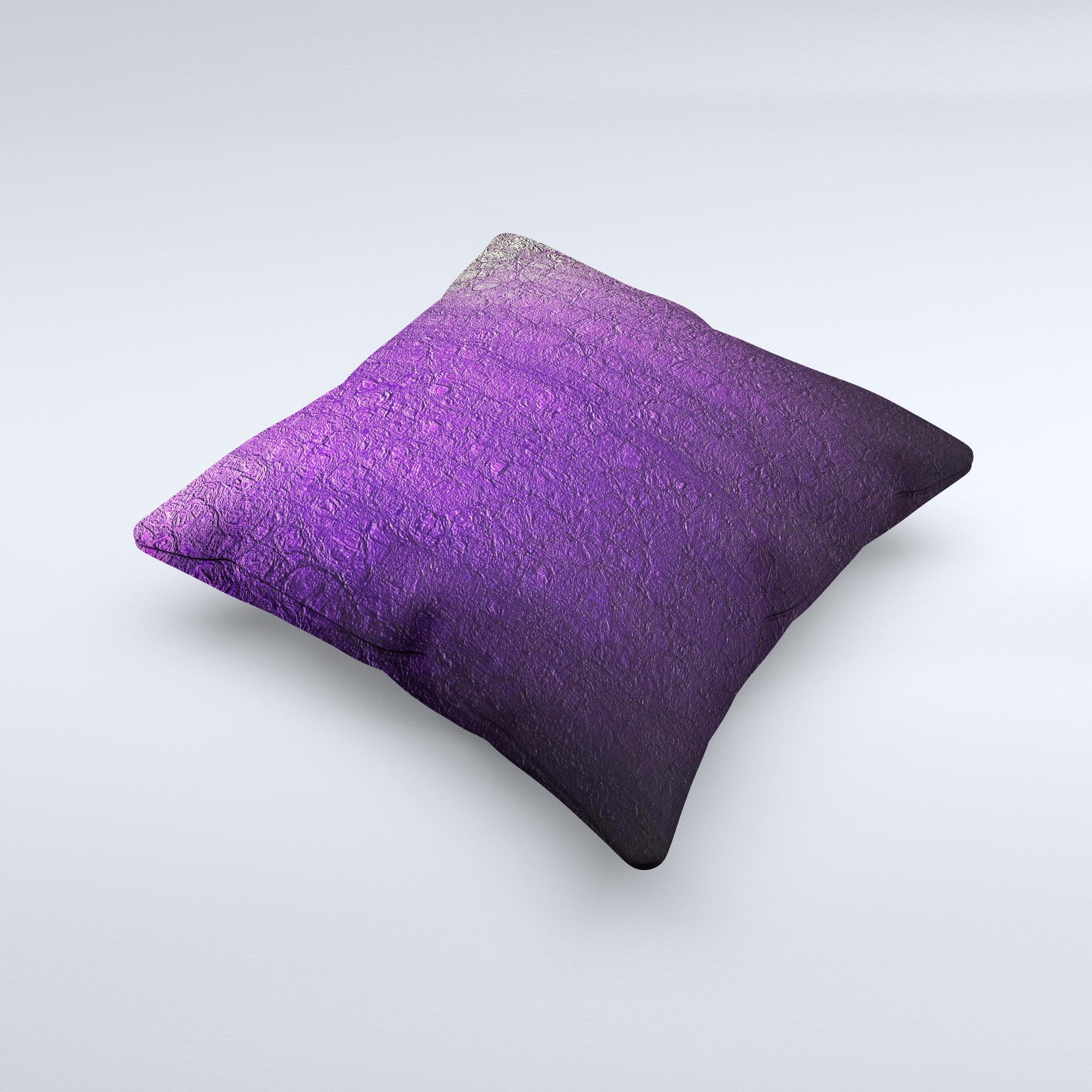 Purpled decorative throw pillow with a crackled pattern, showcasing vibrant colors and a unique handmade design.
