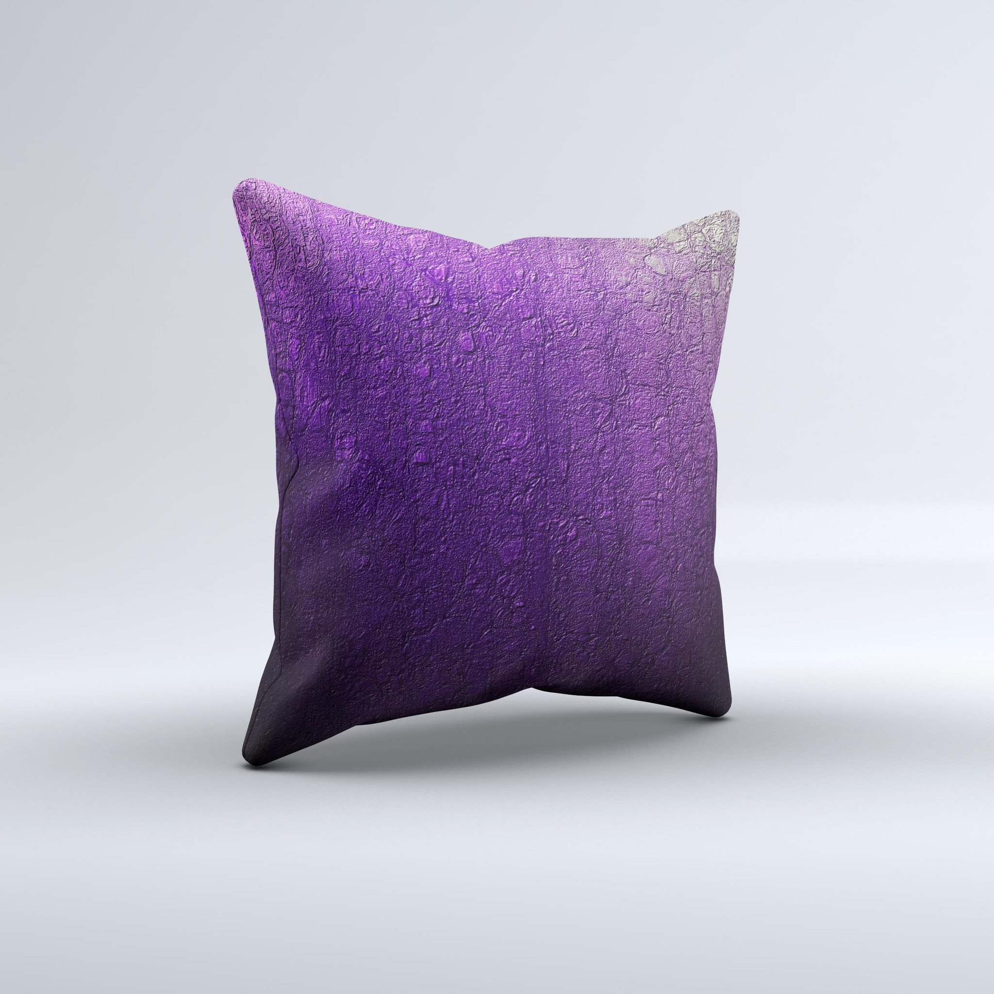 Purpled decorative throw pillow with a crackled pattern, showcasing vibrant colors and a unique handmade design.