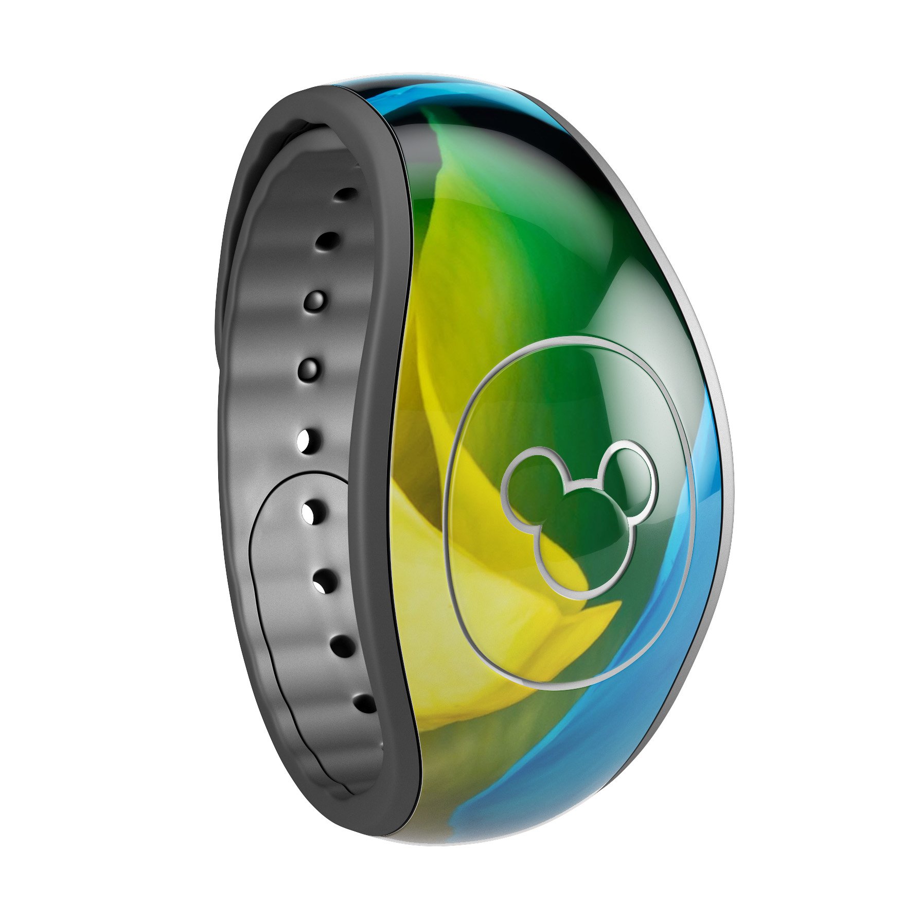 Rainbow Dyed Rose V3 decal skin wrap kit for Disney Magic Band, showcasing vibrant colors and high-quality finish.