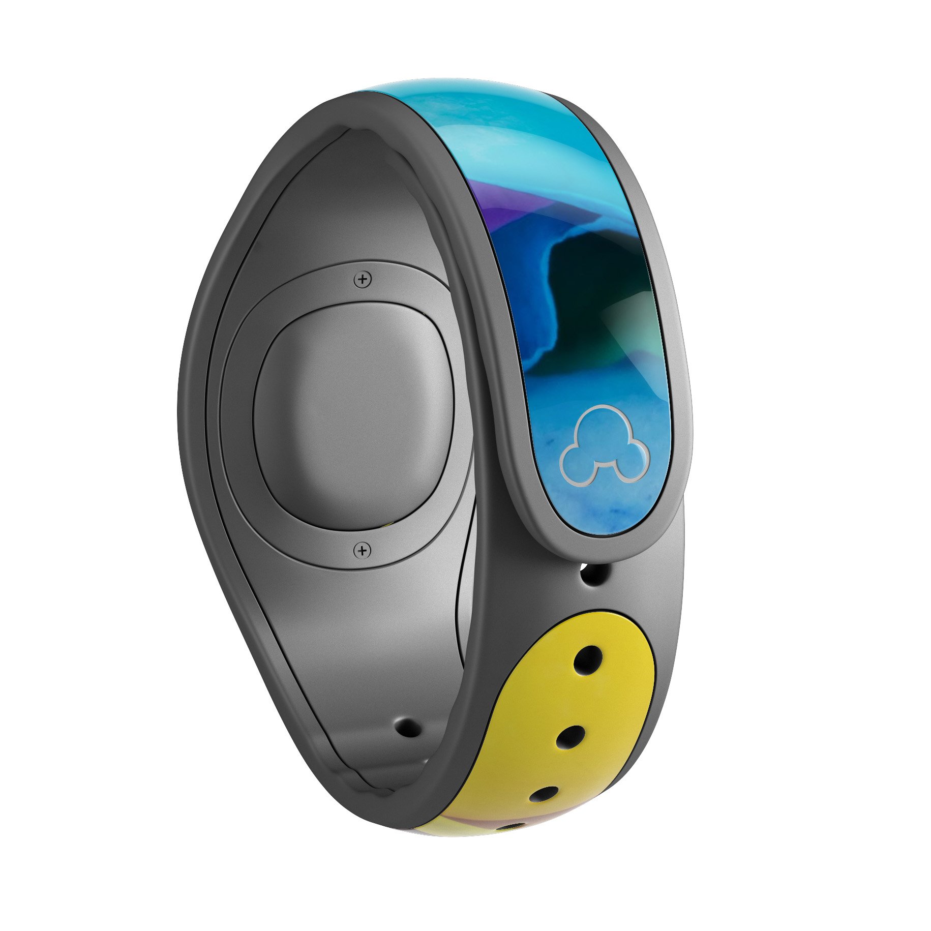 Rainbow Dyed Rose V3 decal skin wrap kit for Disney Magic Band, showcasing vibrant colors and high-quality finish.