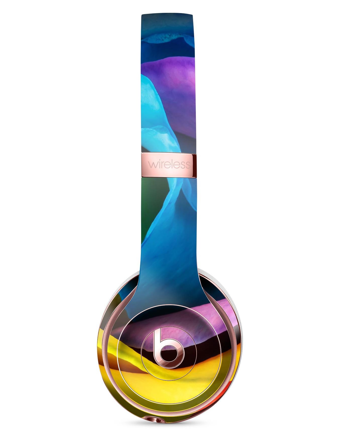 Rainbow Dyed Rose V3 Full-Body Skin Kit for Beats by Dre Solo 3, showcasing vibrant colors and a stylish design.