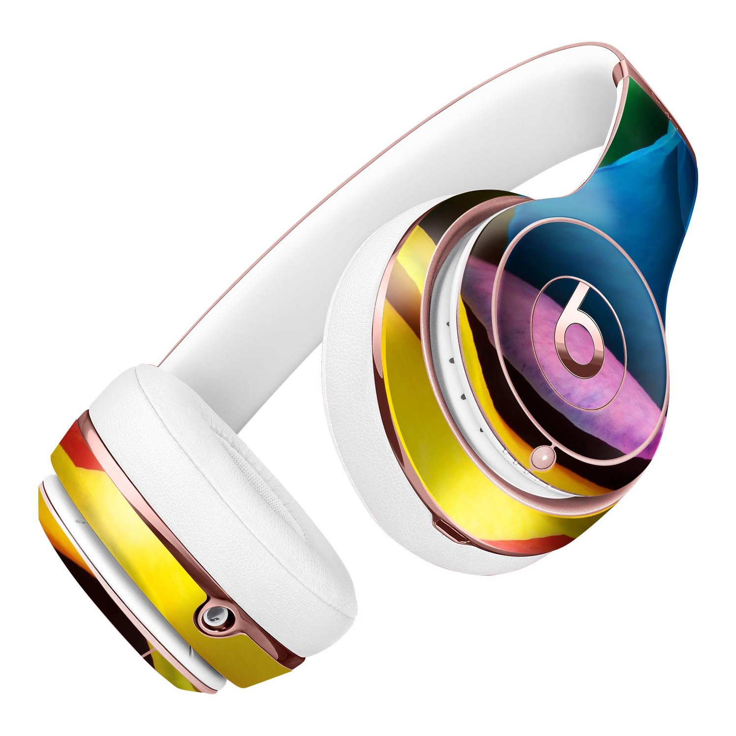 Rainbow Dyed Rose V3 Full-Body Skin Kit for Beats by Dre Solo 3, showcasing vibrant colors and a stylish design.