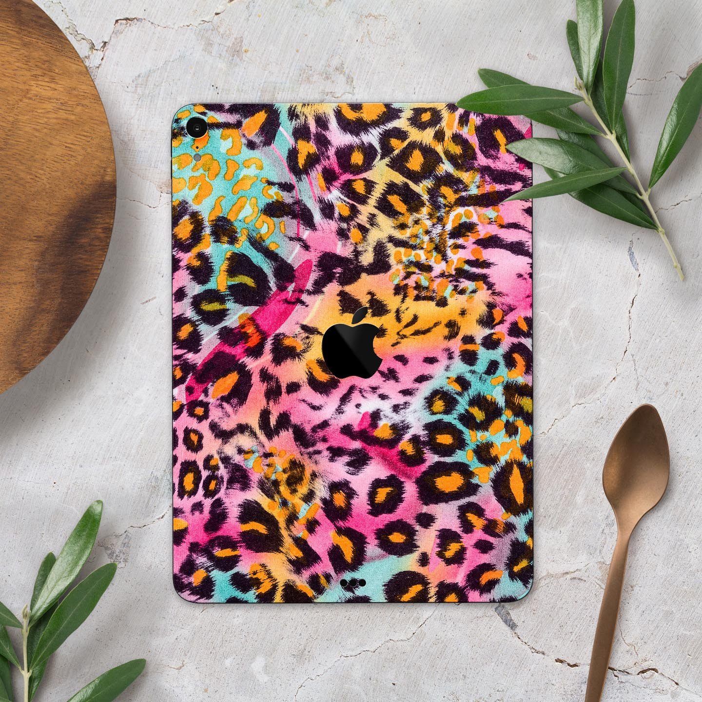 Rainbow Leopard Sherbert skin decal for Apple iPad Pro, showcasing vibrant colors and unique leopard design.
