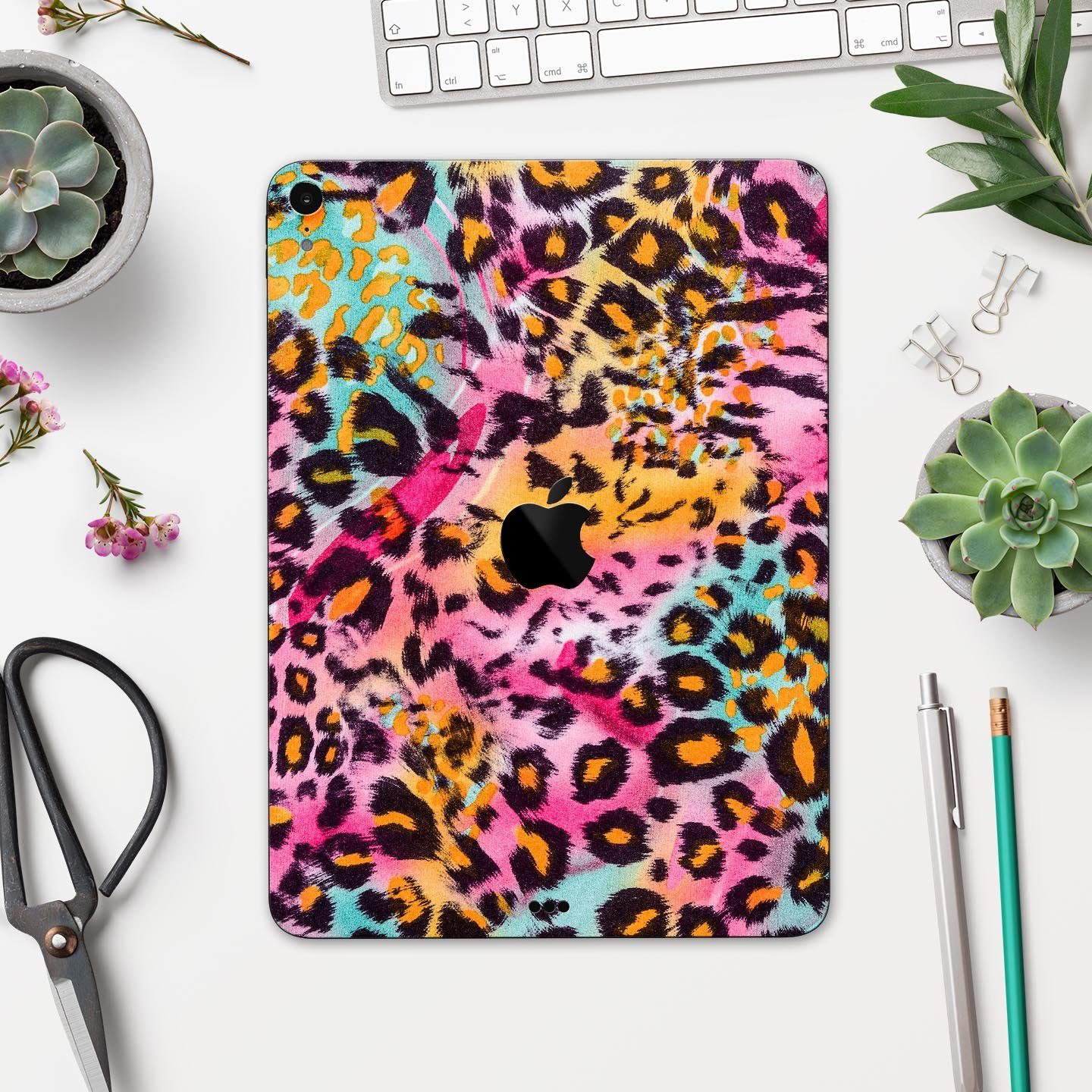Rainbow Leopard Sherbert skin decal for Apple iPad Pro, showcasing vibrant colors and unique leopard design.