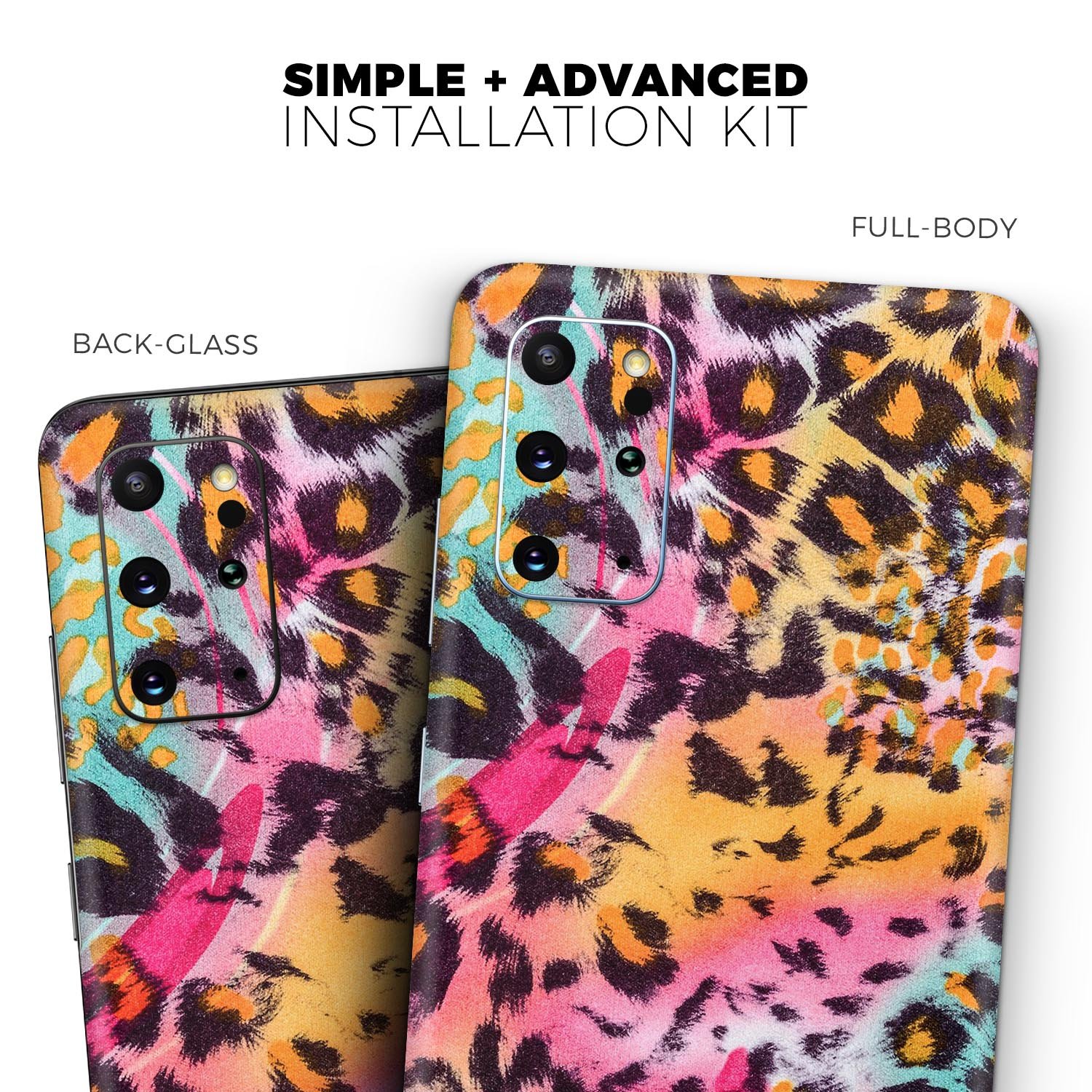 Rainbow Leopard Sherbert Skin-Kit for Samsung Galaxy S-Series, showcasing vibrant colors and unique design.
