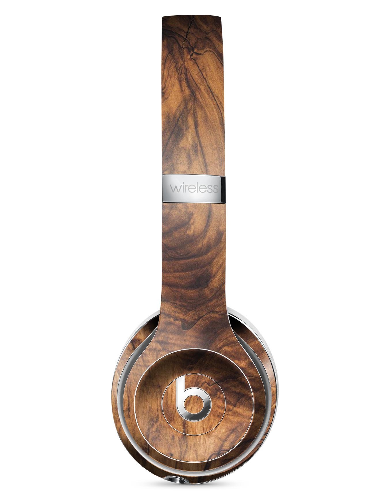Raw Wood Planks V11 skin decal wrap kit for Beats by Dre, showcasing a stylish wood grain design that fits snugly on the headphones.