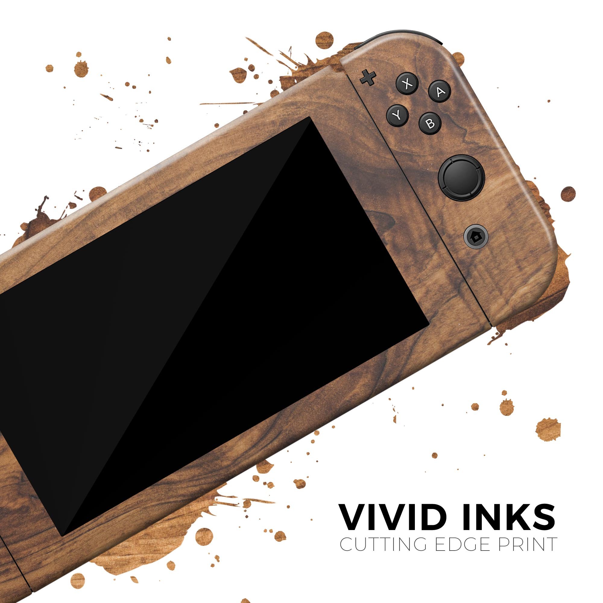 Raw Wood Planks V11 skin decal wrap kit for Nintendo Switch, showcasing a natural wood texture and precise fit.