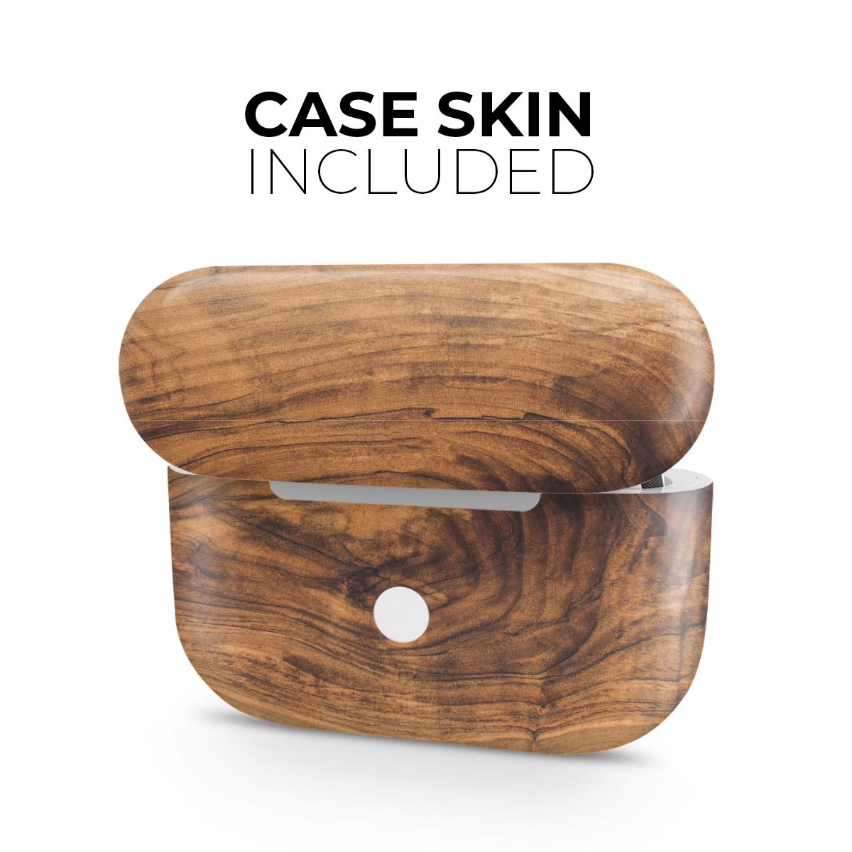 Raw Wood Planks V11 skin decal wrap kit for Apple AirPods Pro, showcasing a stylish wood design with a matte finish.