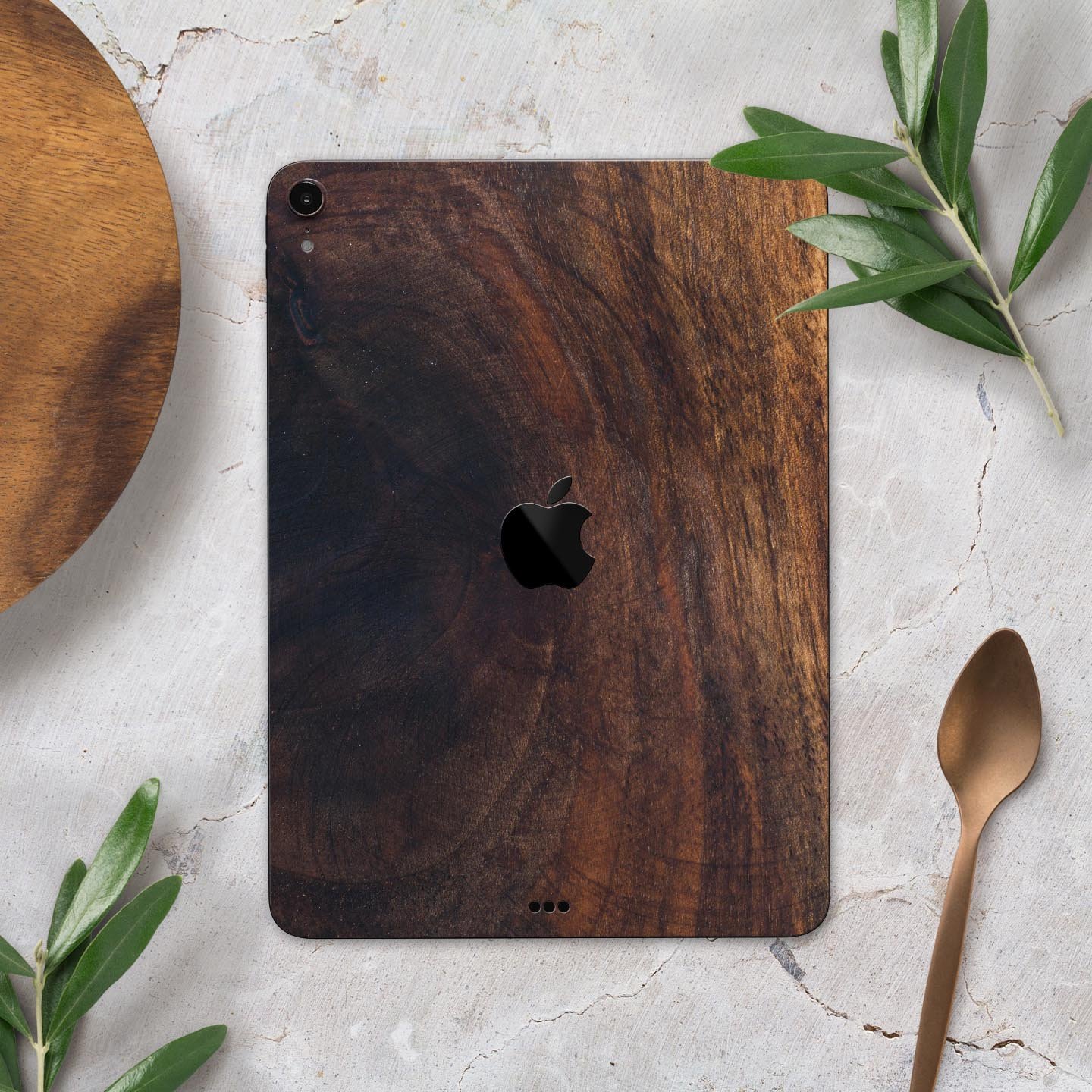 Raw Wood Planks V13 skin decal for Apple iPad Pro, showcasing a rustic wood design with a premium finish.
