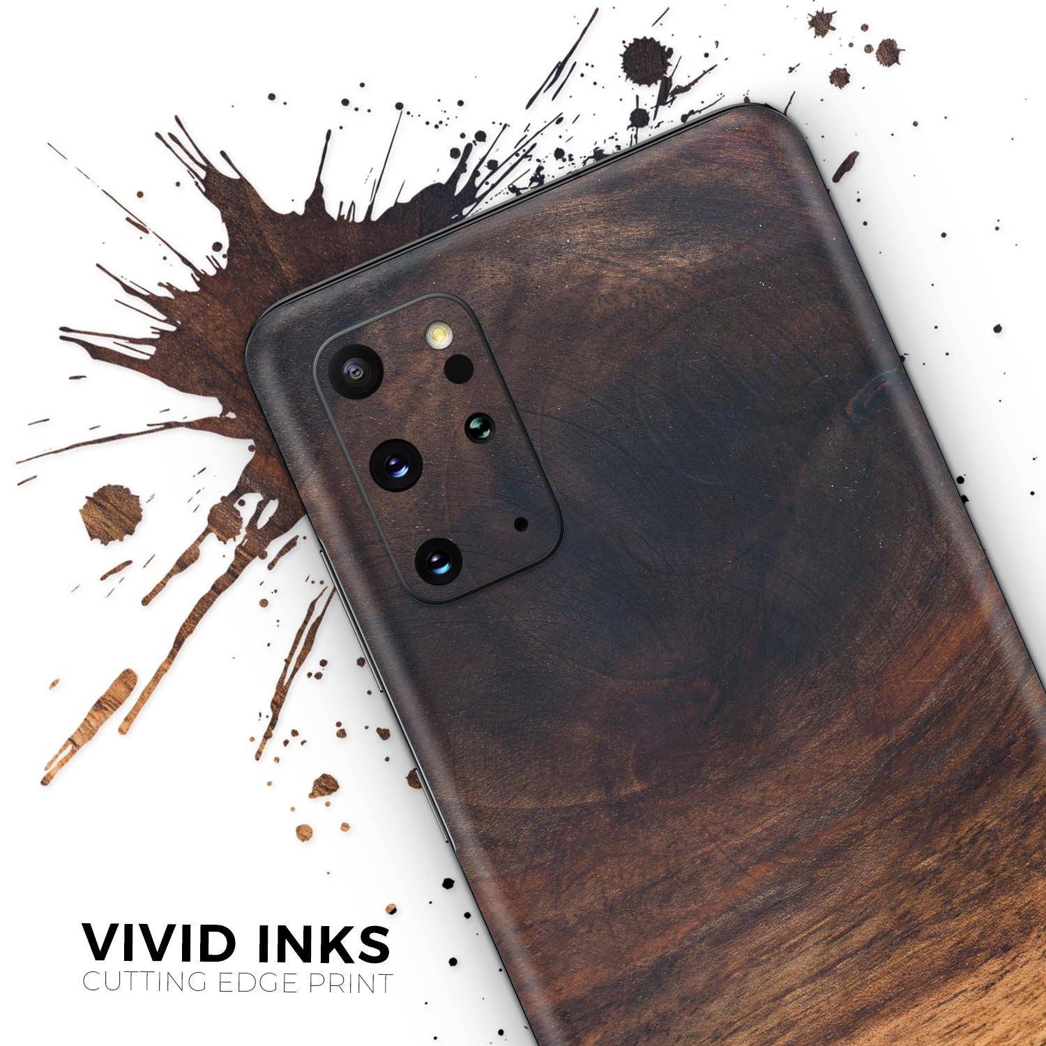 Raw Wood Planks V13 skin for Samsung Galaxy S20, showcasing a stylish wood grain design.