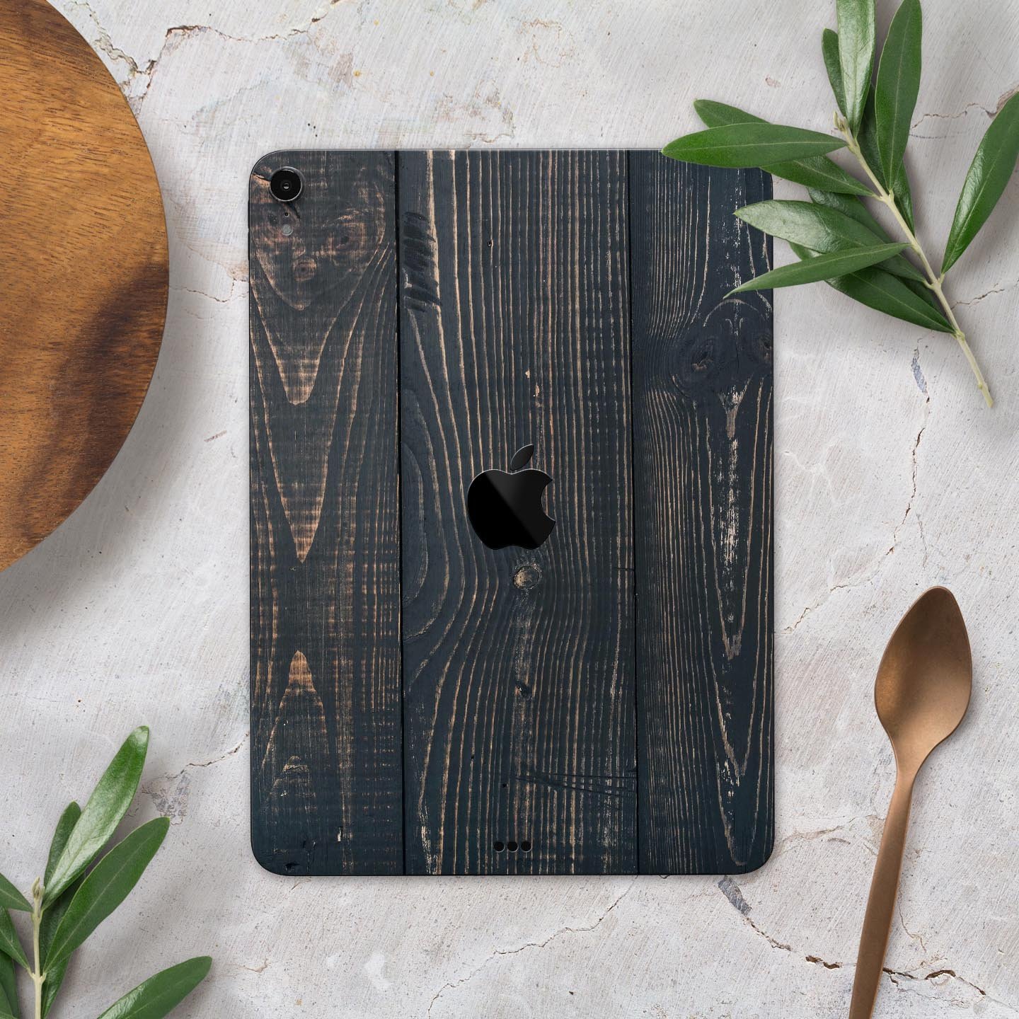 Raw Wood Planks V14 skin decal for Apple iPad Pro, showcasing a natural wood texture design.