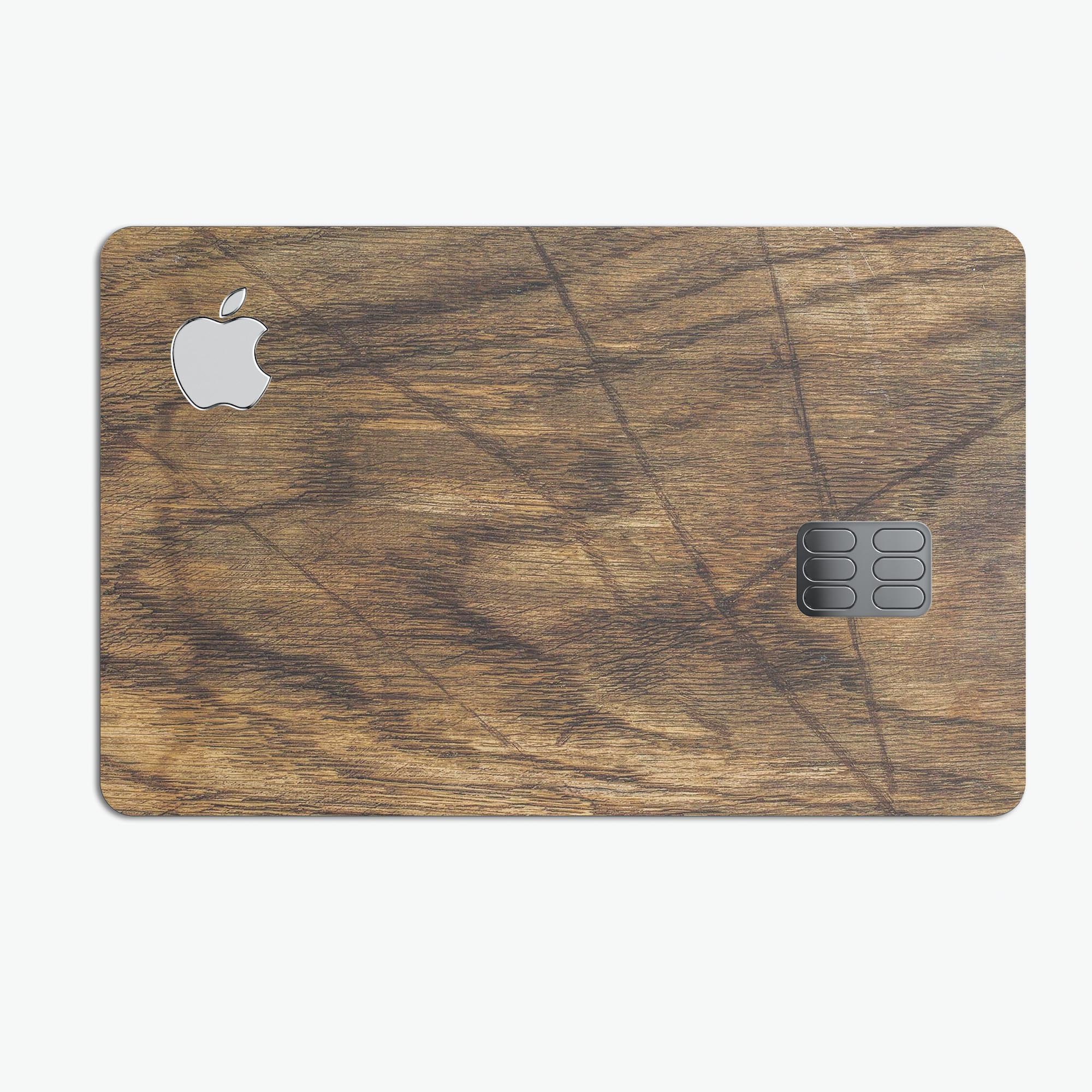 Raw Wood Planks V3 skin kit for Apple Card, showcasing premium vinyl design and finishes.