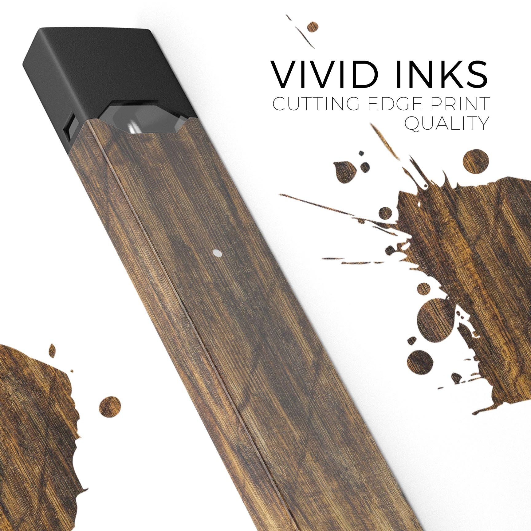 Raw Wood Planks V4 skin-wrap sticker designed for JUUL vaping device, showcasing a wood texture and premium finish.