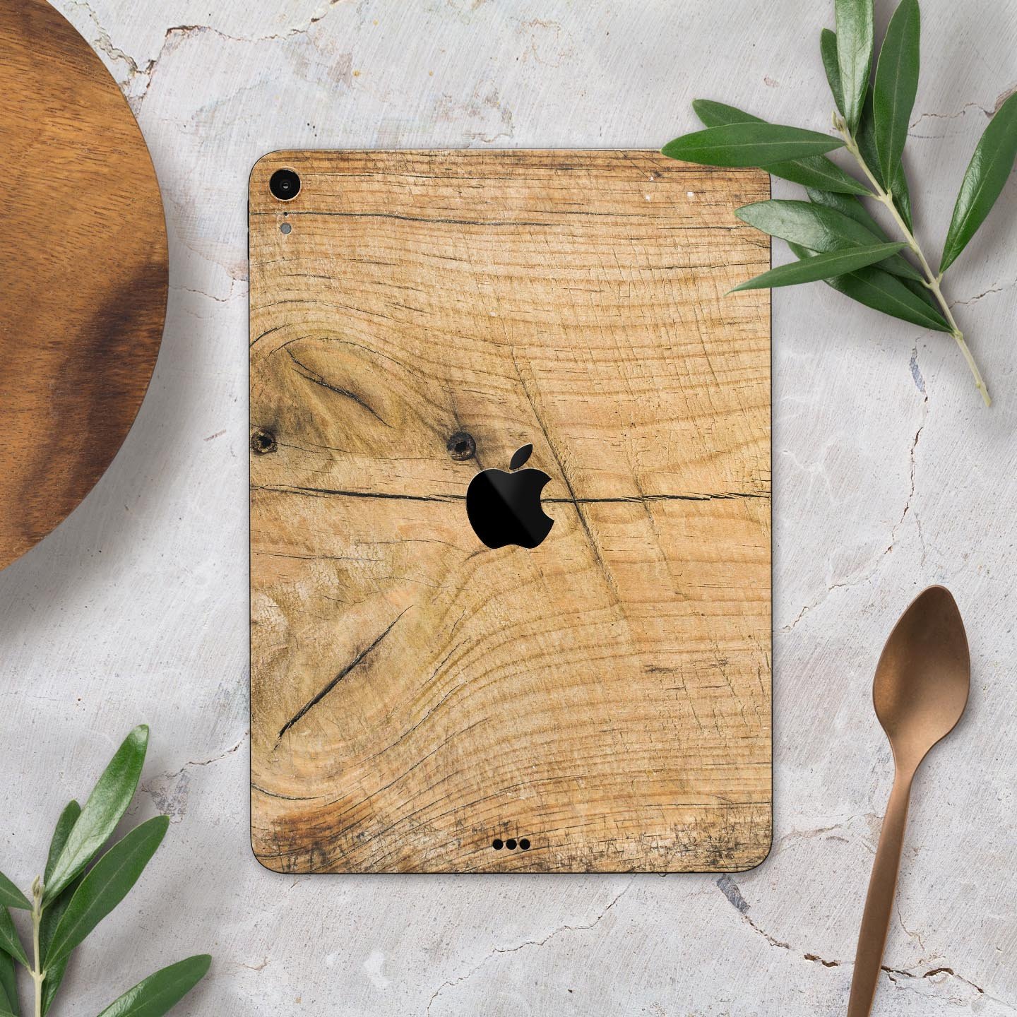 Raw Wood Planks V5 skin decal for Apple iPad Pro, showcasing a natural wood texture design with a premium finish.