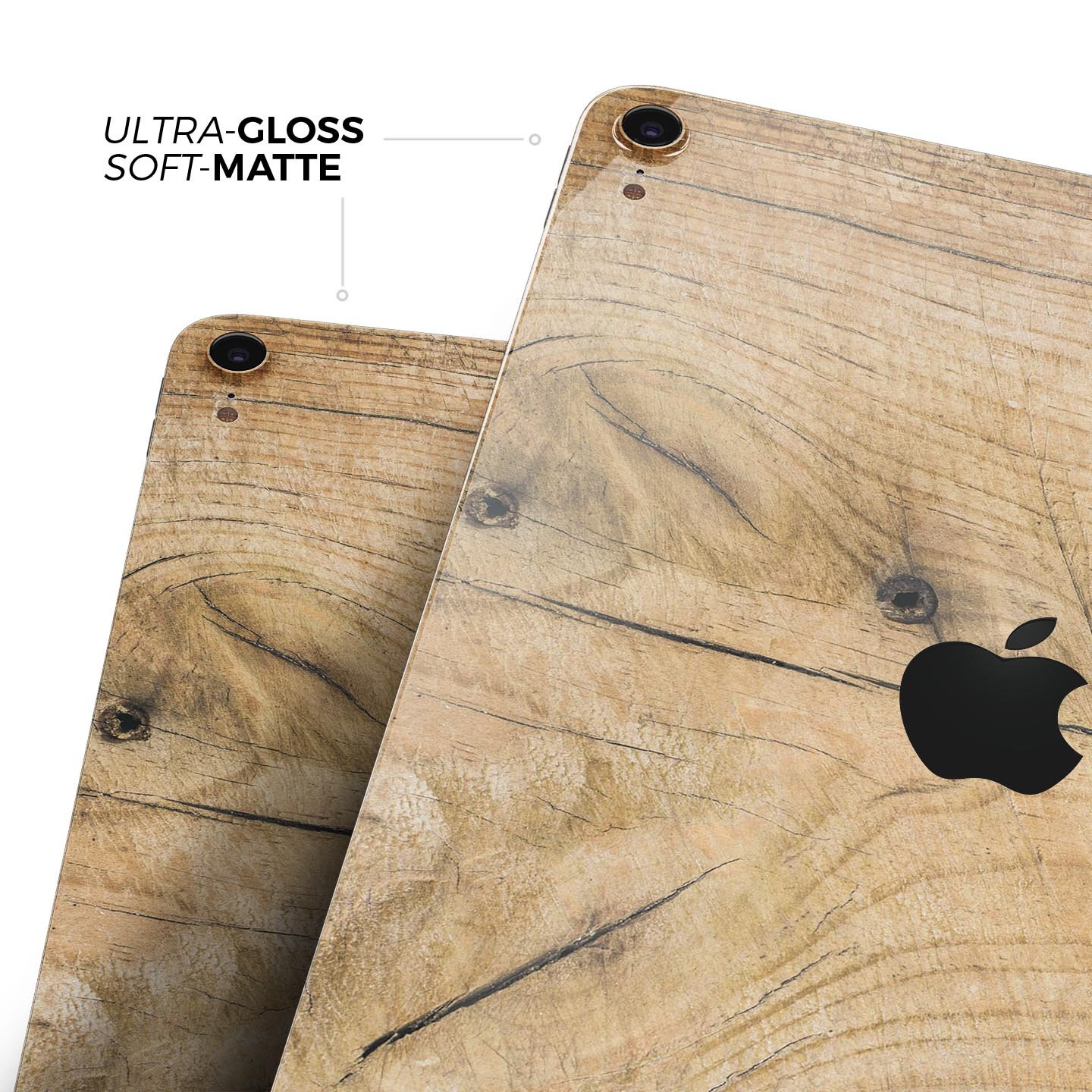 Raw Wood Planks V5 skin decal for Apple iPad Pro, showcasing a natural wood texture design with a premium finish.