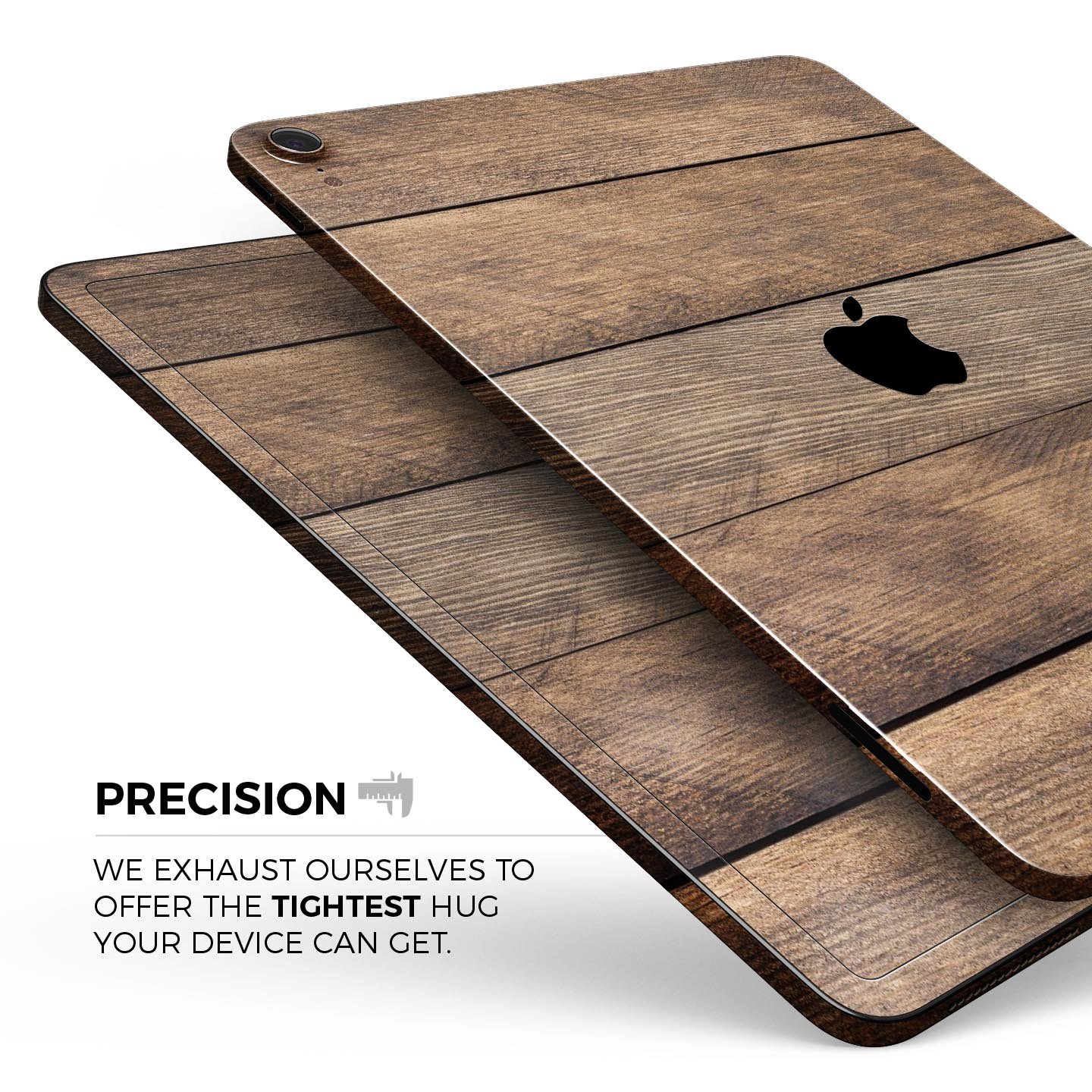 Raw Wood Planks V9 skin decal for Apple iPad Pro, showcasing a natural wood design with a sleek finish.
