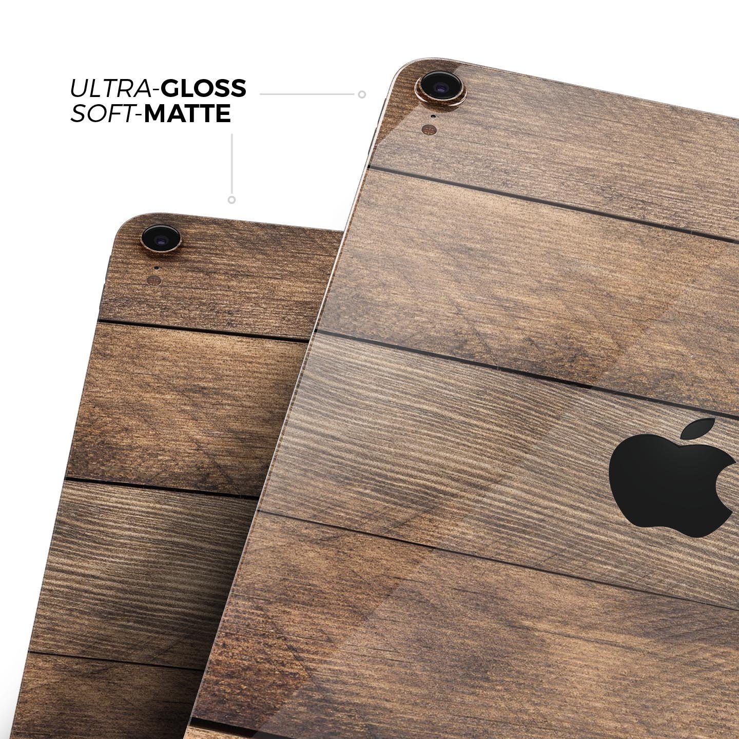 Raw Wood Planks V9 skin decal for Apple iPad Pro, showcasing a natural wood design with a sleek finish.