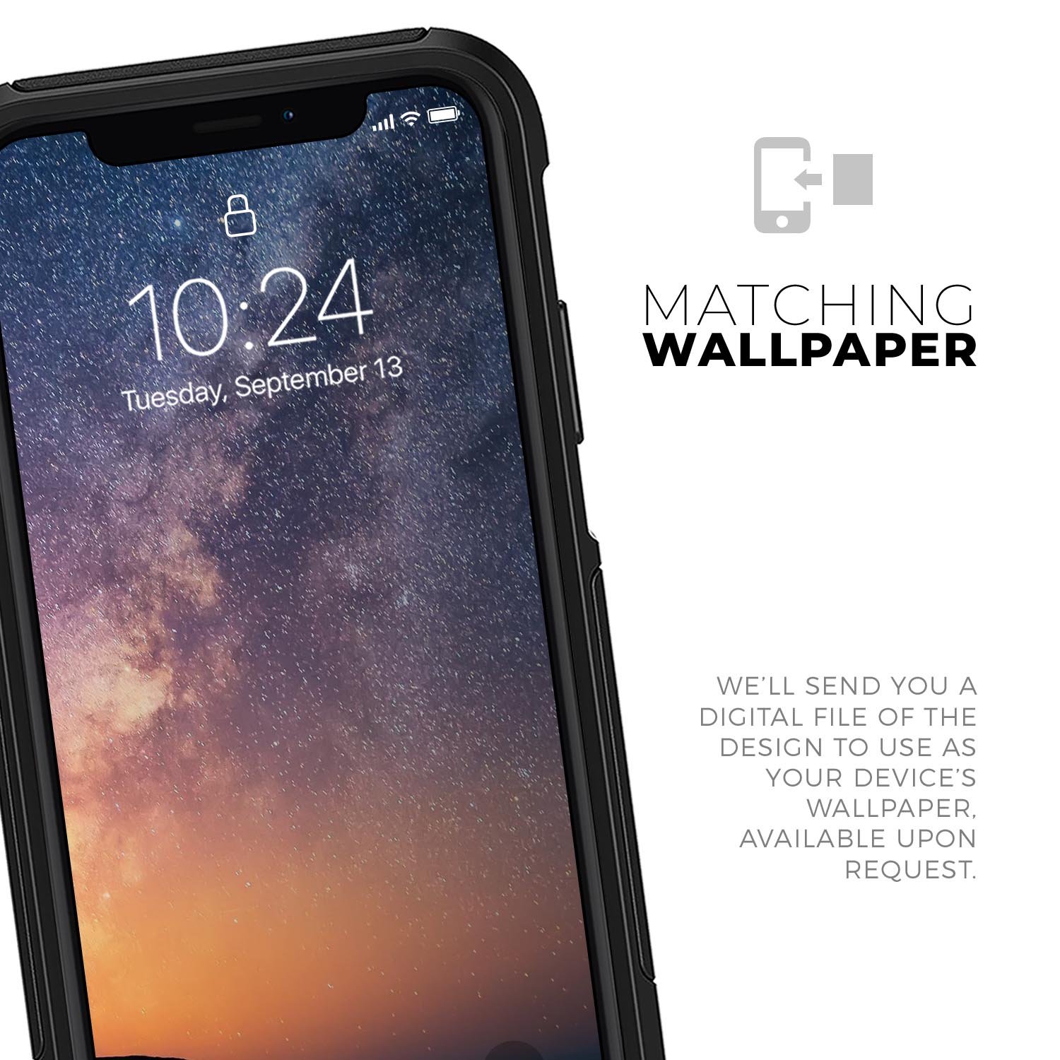 Reach for the Stars Skin Kit for iPhone OtterBox Cases featuring vibrant starry design and premium 3M material.