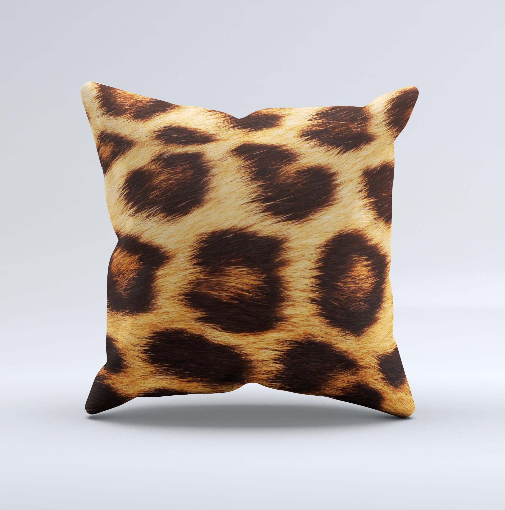 Real Cheetah Print Ink-Fuzed Decorative Throw Pillow with high thread count fabric and unique handcrafted design.