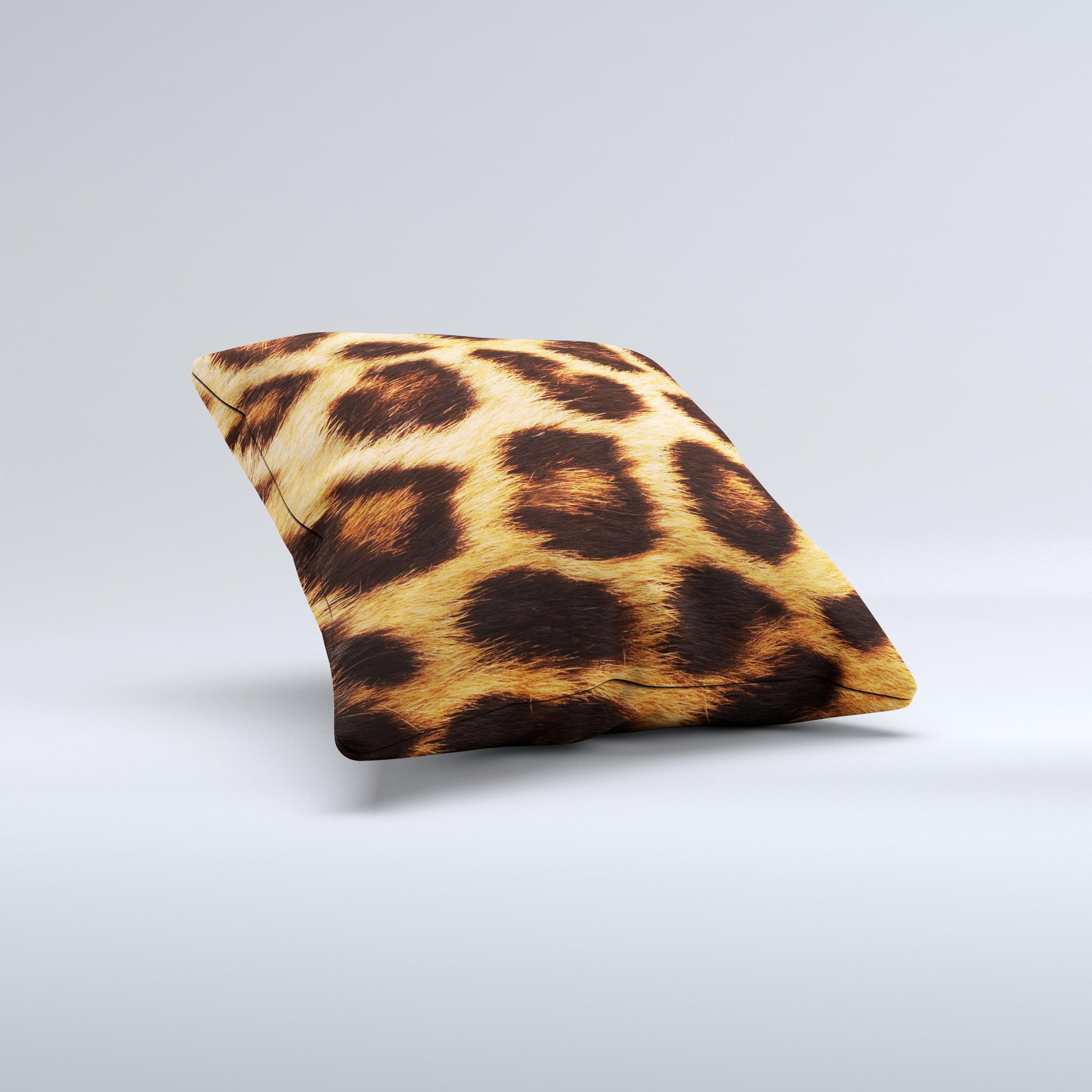 Real Cheetah Print Ink-Fuzed Decorative Throw Pillow with high thread count fabric and unique handcrafted design.