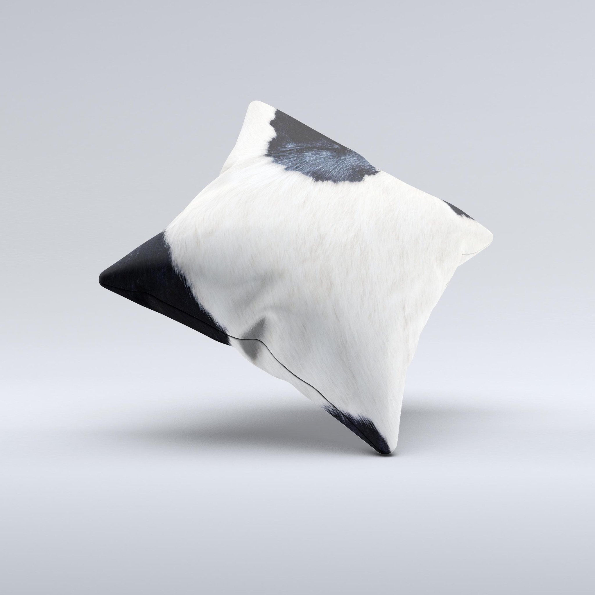 Real Cowhide Texture Ink-Fuzed Decorative Throw Pillow showcasing unique handcrafted design with high-quality fabric and filling.