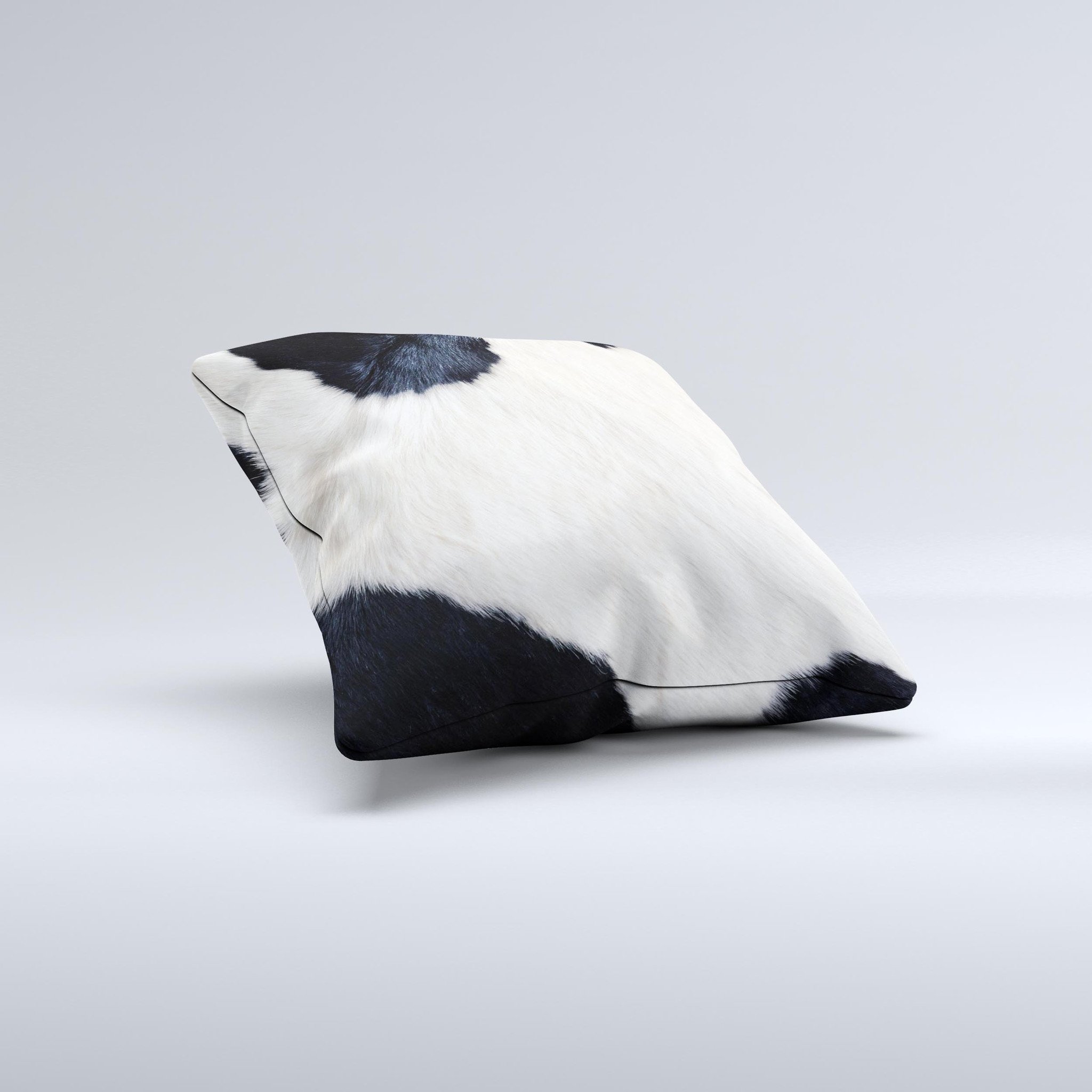 Real Cowhide Texture Ink-Fuzed Decorative Throw Pillow showcasing unique handcrafted design with high-quality fabric and filling.