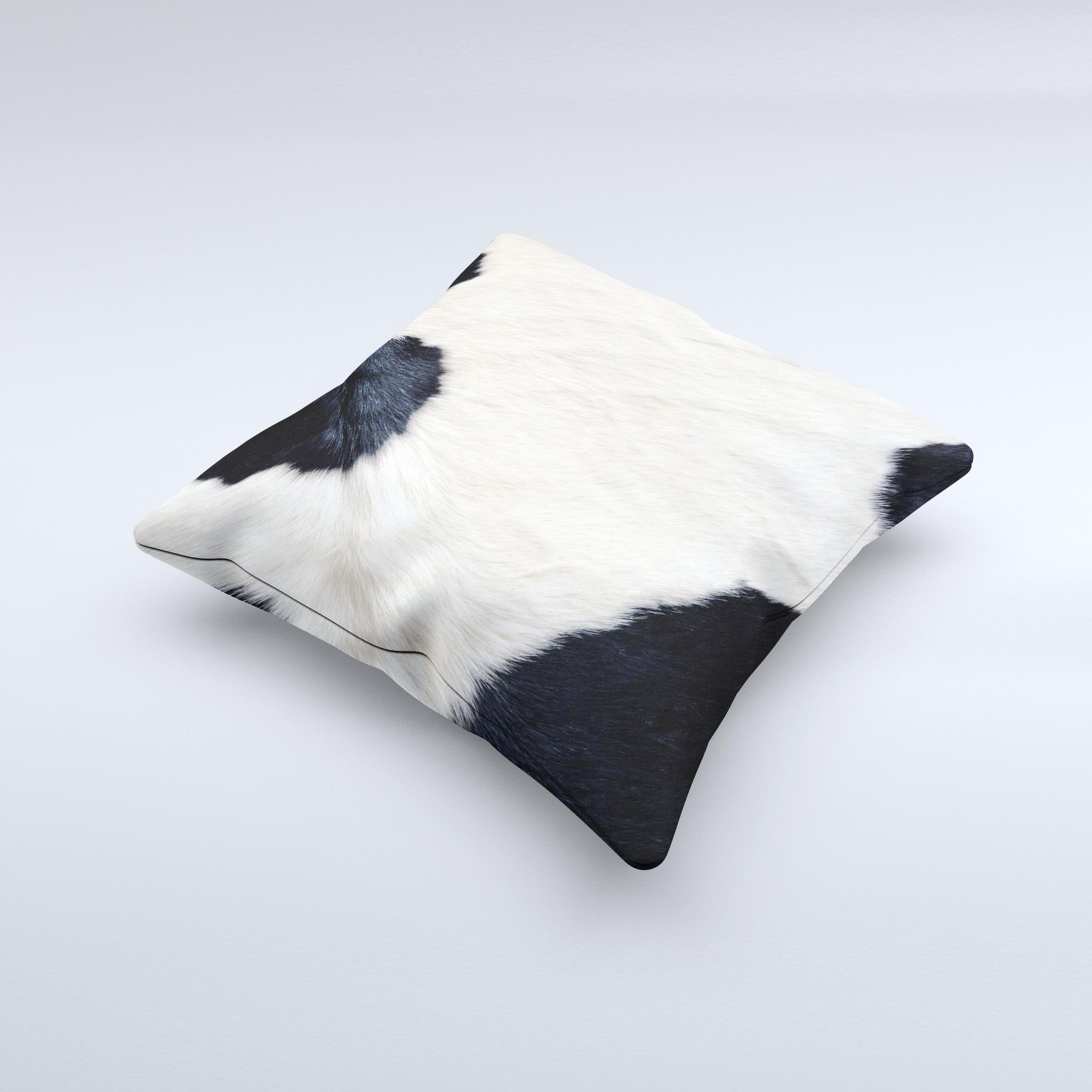 Real Cowhide Texture Ink-Fuzed Decorative Throw Pillow showcasing unique handcrafted design with high-quality fabric and filling.
