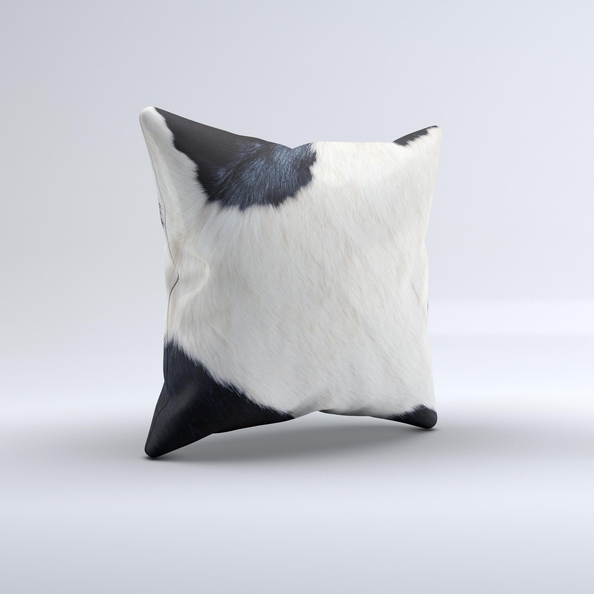 Real Cowhide Texture Ink-Fuzed Decorative Throw Pillow showcasing unique handcrafted design with high-quality fabric and filling.