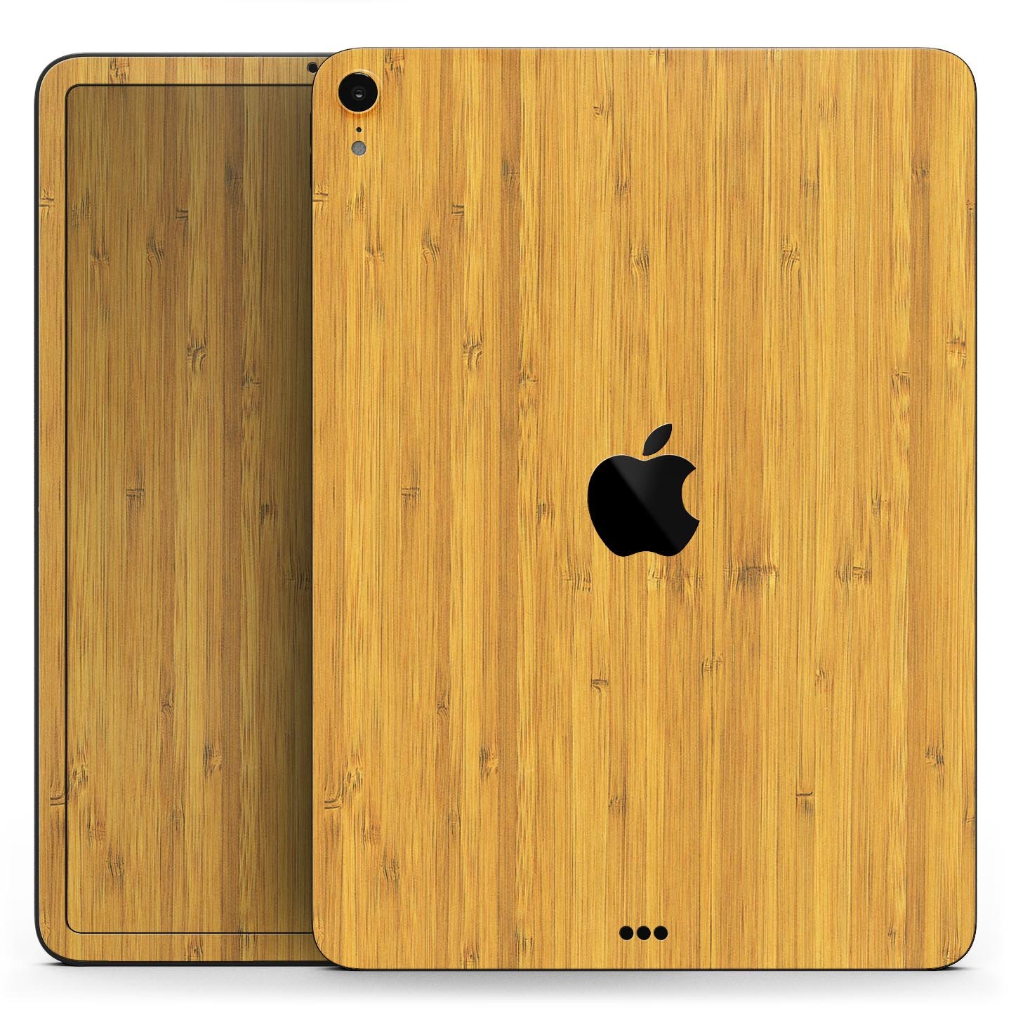 Real Light Bamboo Wood Full Body Skin Decal for Apple iPad Pro, showcasing its natural wood finish and ultra-thin design.