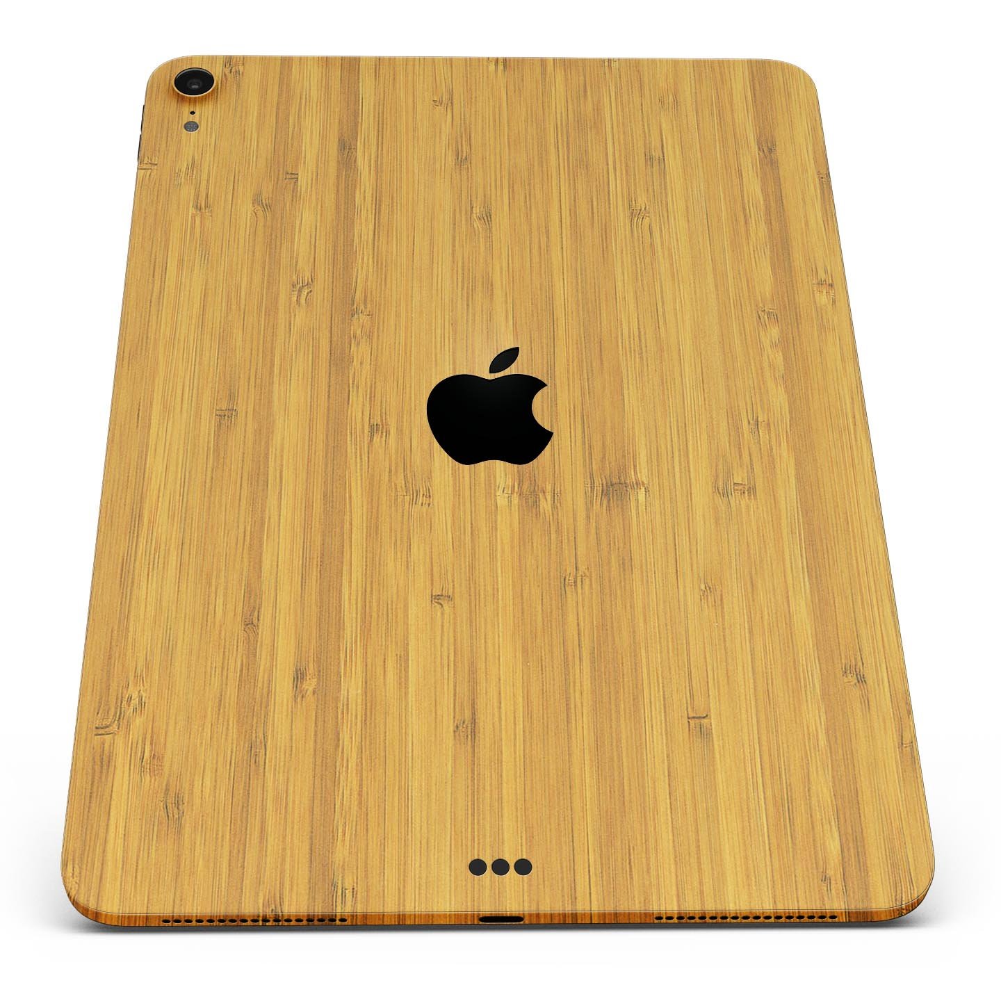 Real Light Bamboo Wood Full Body Skin Decal for Apple iPad Pro, showcasing its natural wood finish and ultra-thin design.