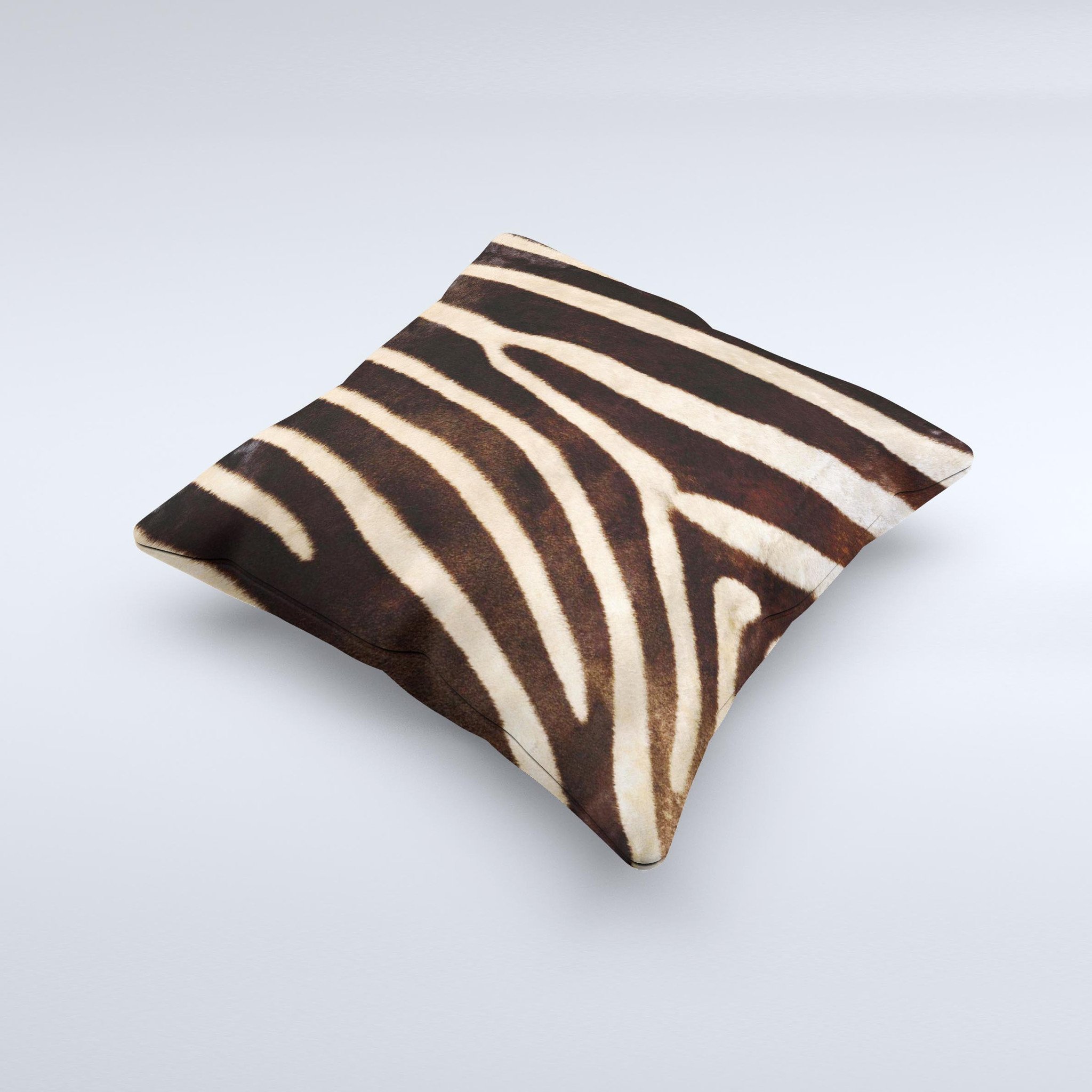 Real Zebra Print Texture Ink-Fuzed Decorative Throw Pillow showcasing unique zebra pattern and high-quality fabric, perfect for home decor.