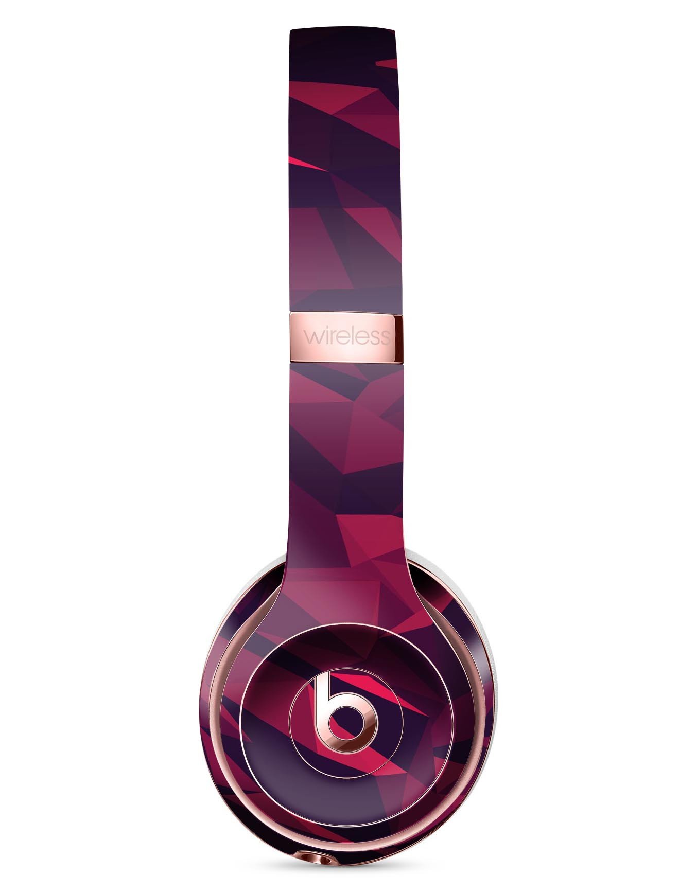 Red Chiseled Geometric Shapes Skin Kit for Beats by Dre Solo 3 Wireless Headphones, showcasing vibrant geometric patterns.