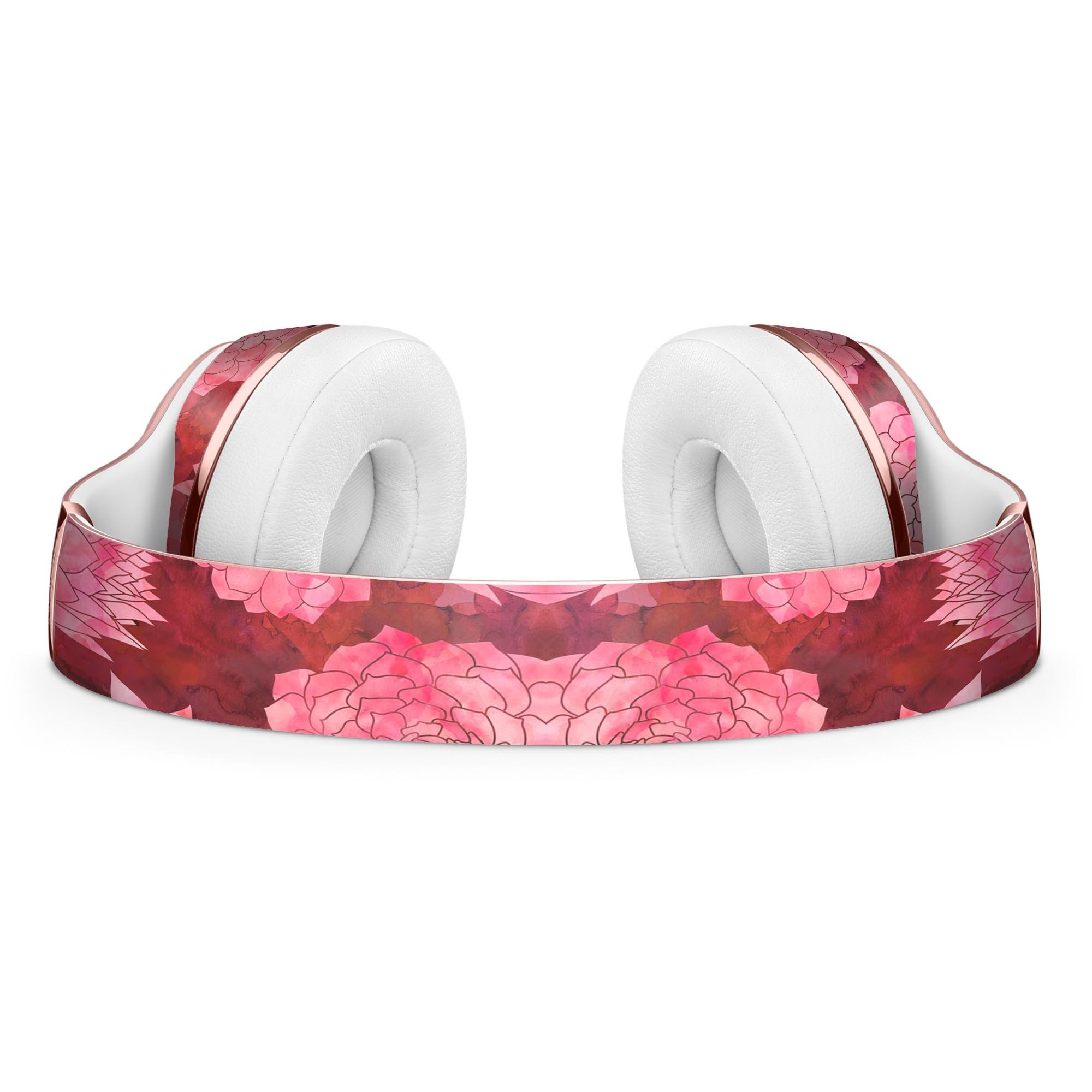 Red Floral Succulents Skin Kit for Beats by Dre Solo 3, showcasing vibrant floral design on premium vinyl material.