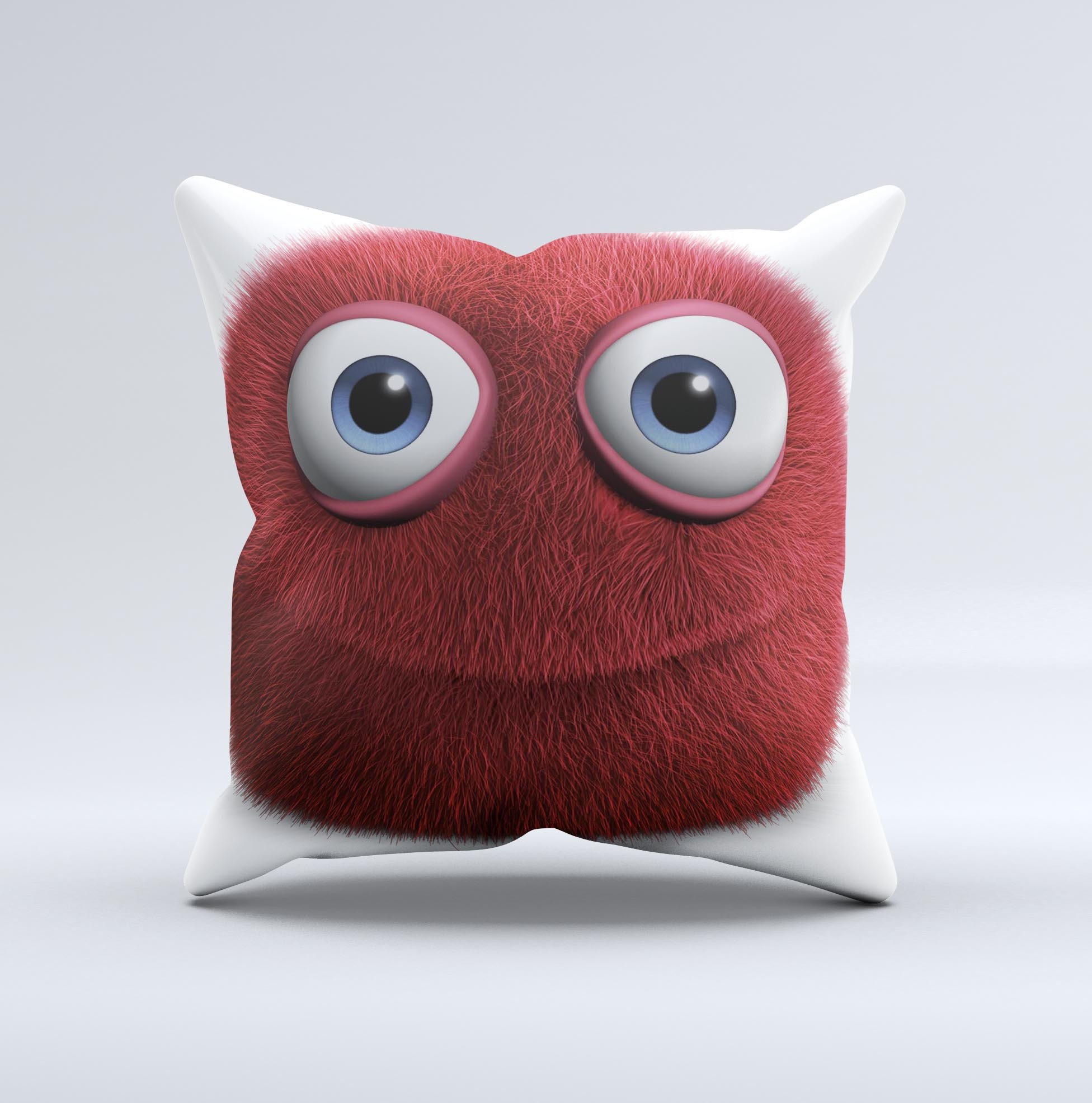 Red Fuzzy Wuzzy ink-Fuzed Decorative Throw Pillow showcasing a vibrant red color and fuzzy texture, handcrafted in Virginia.