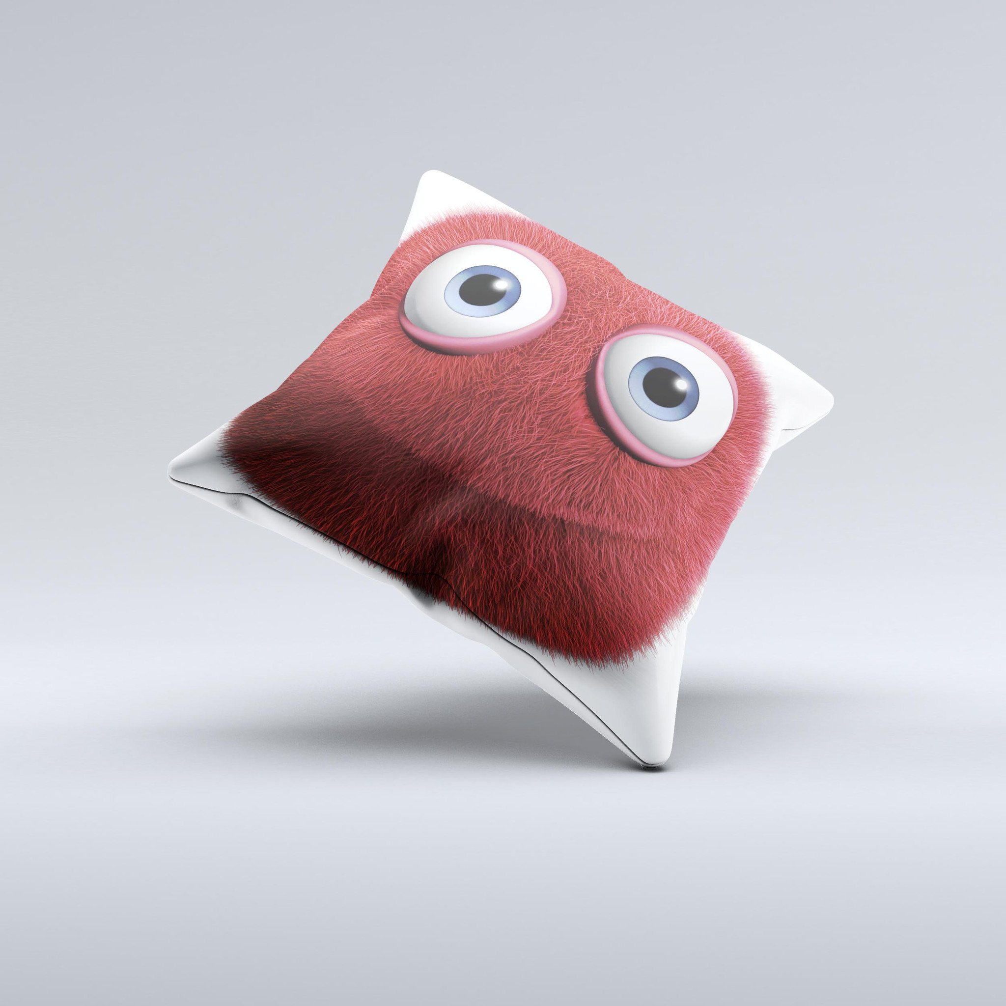 Red Fuzzy Wuzzy ink-Fuzed Decorative Throw Pillow showcasing a vibrant red color and fuzzy texture, handcrafted in Virginia.